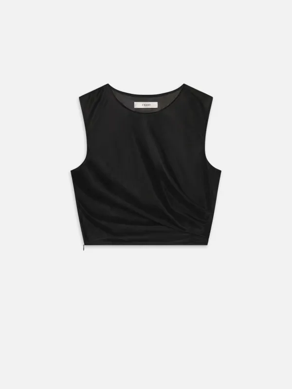 The Mesh Twist Tank -- Black sold by Frame Denim
