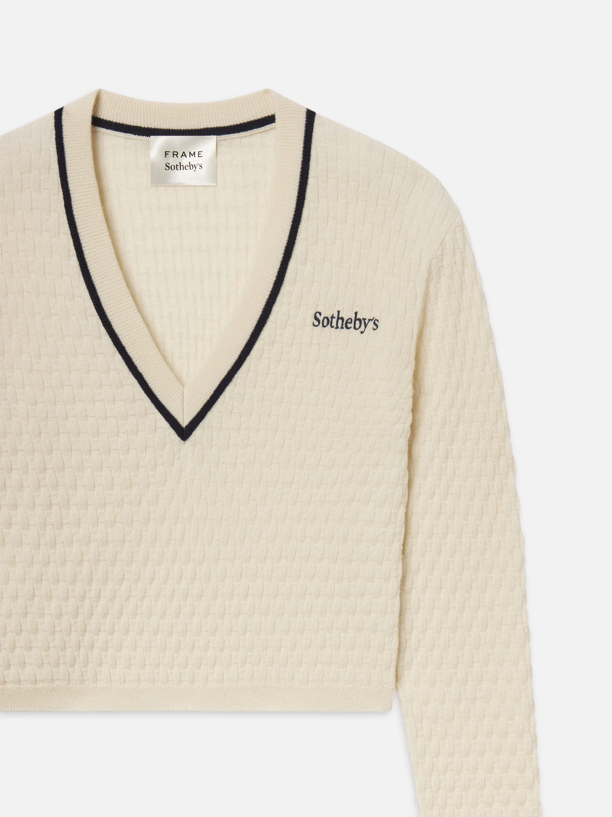 Sotheby’s Women's V-Neck Sweater -- Cream sold by Frame Denim product image thumbnail 4