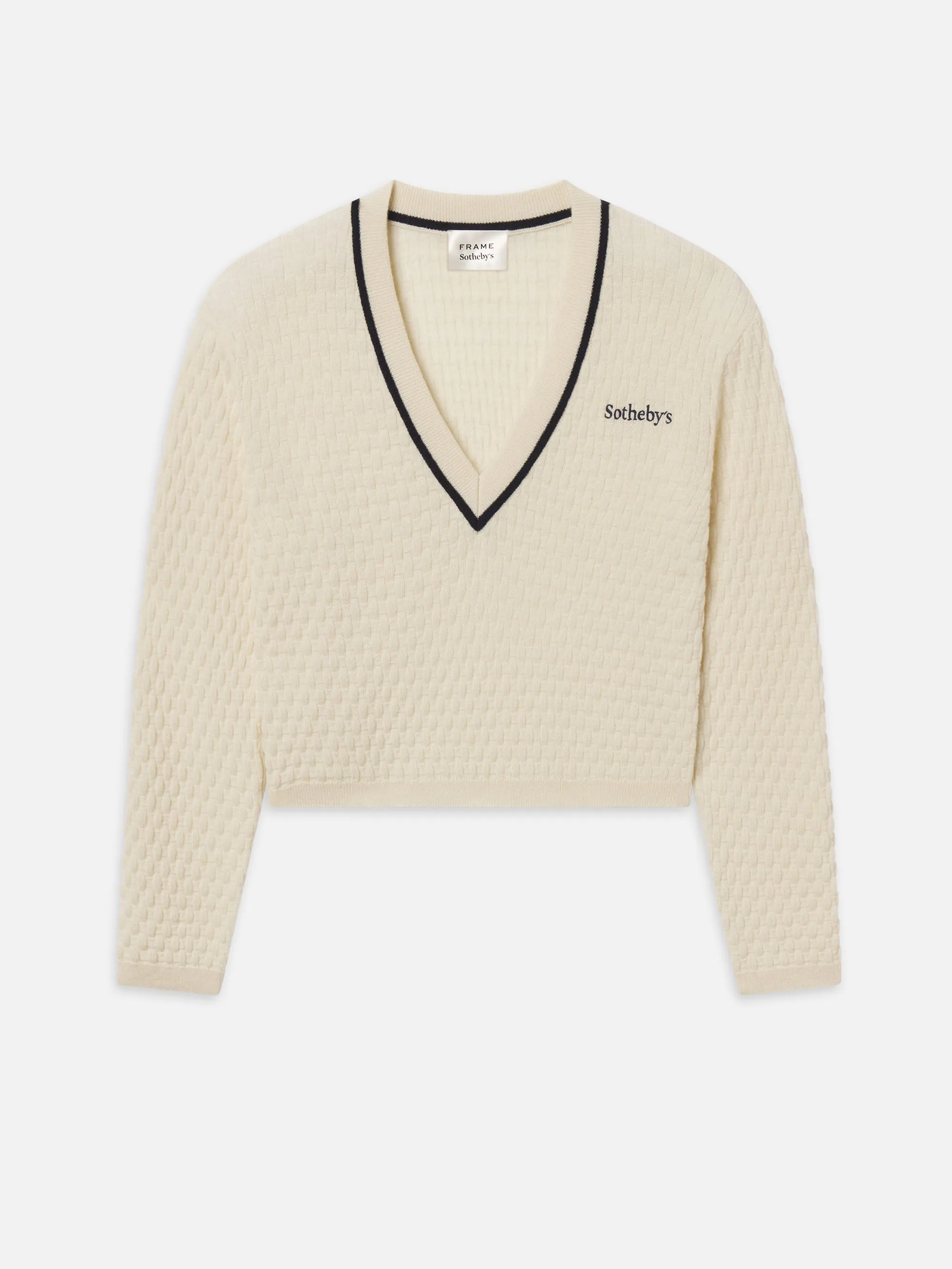 Sotheby’s Women's V-Neck Sweater -- Cream sold by Frame Denim