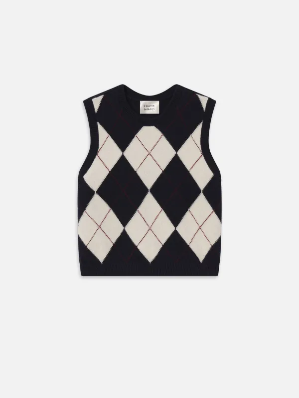 Sotheby’s Women's Argyle Vest -- Navy Multi sold by Frame Denim