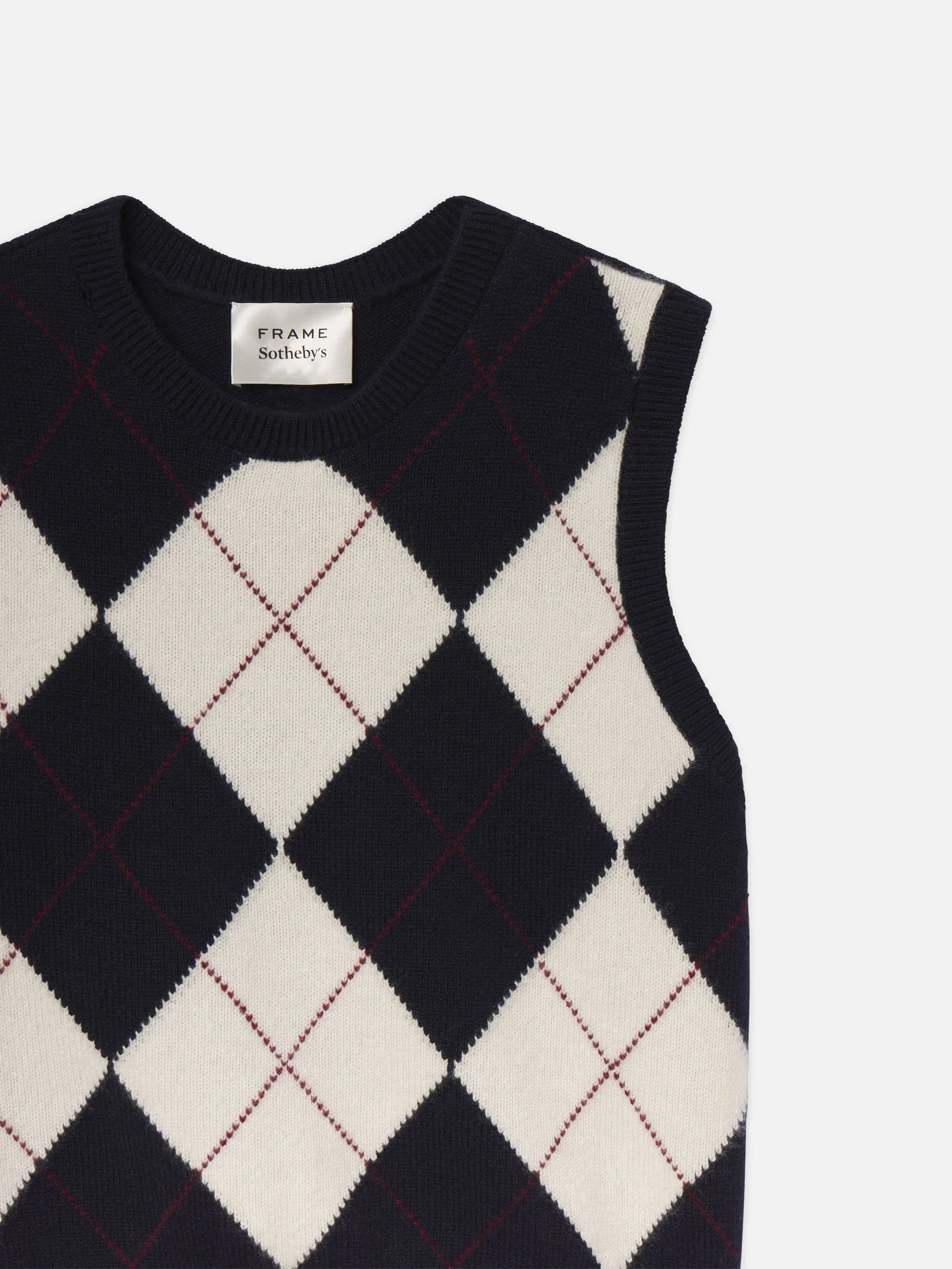 Sotheby’s Women's Argyle Vest -- Navy Multi sold by Frame Denim product image thumbnail 3