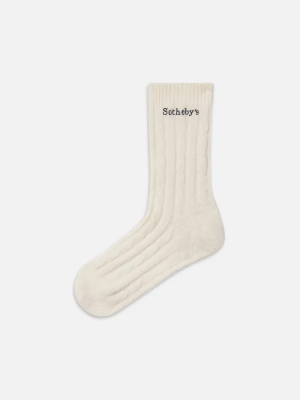 Sotheby’s Cable Socks -- Navy Multi made by Frame Denim