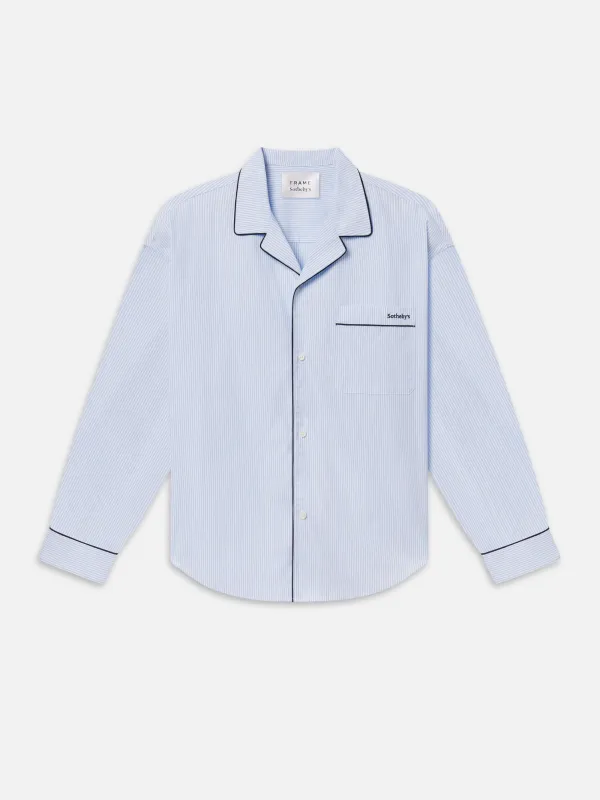 Sotheby's Unisex Pajama Shirt -- Blue Stripe sold by Frame Denim