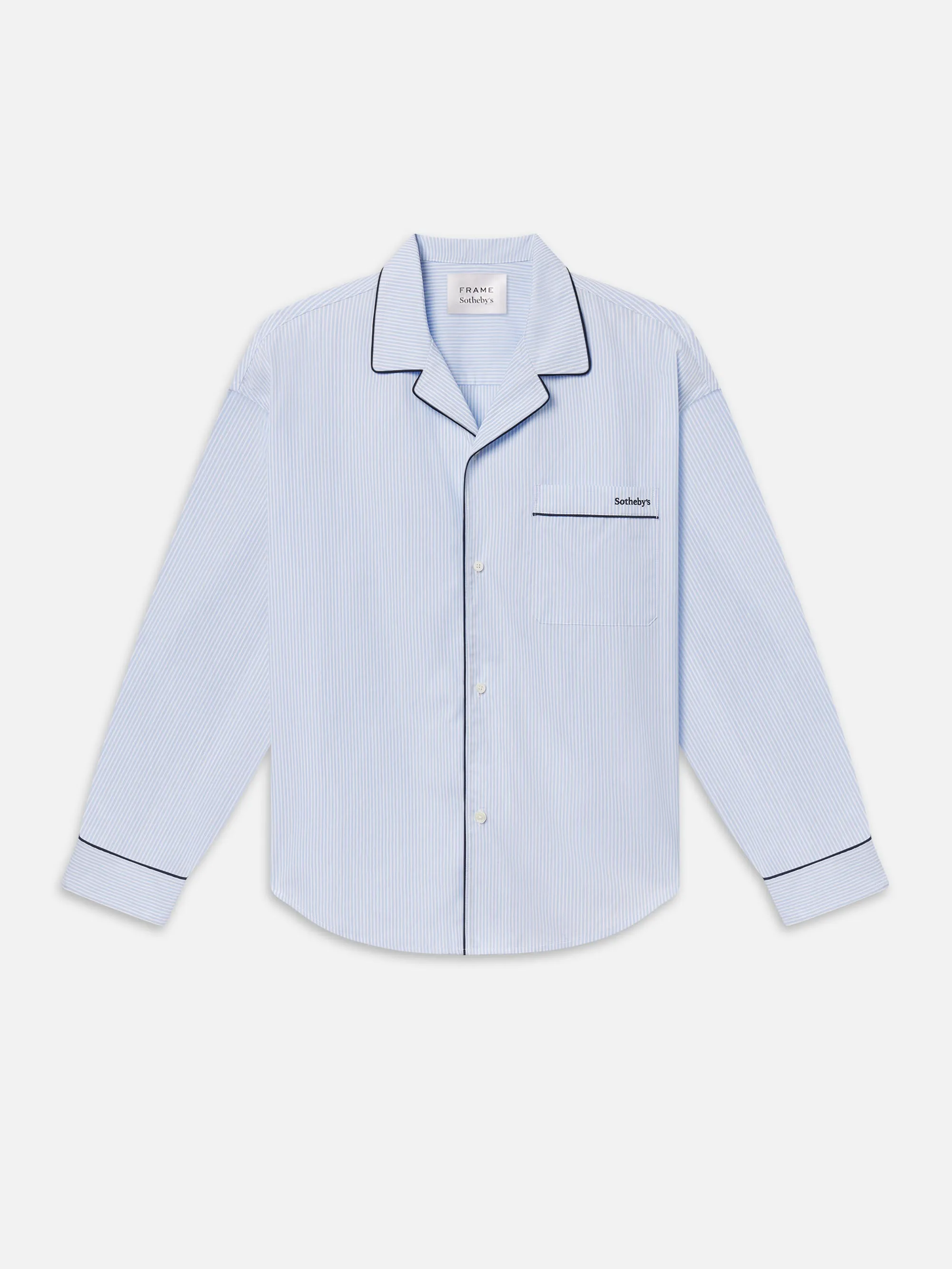 Sotheby's Unisex Pajama Shirt -- Blue Stripe sold by Frame Denim