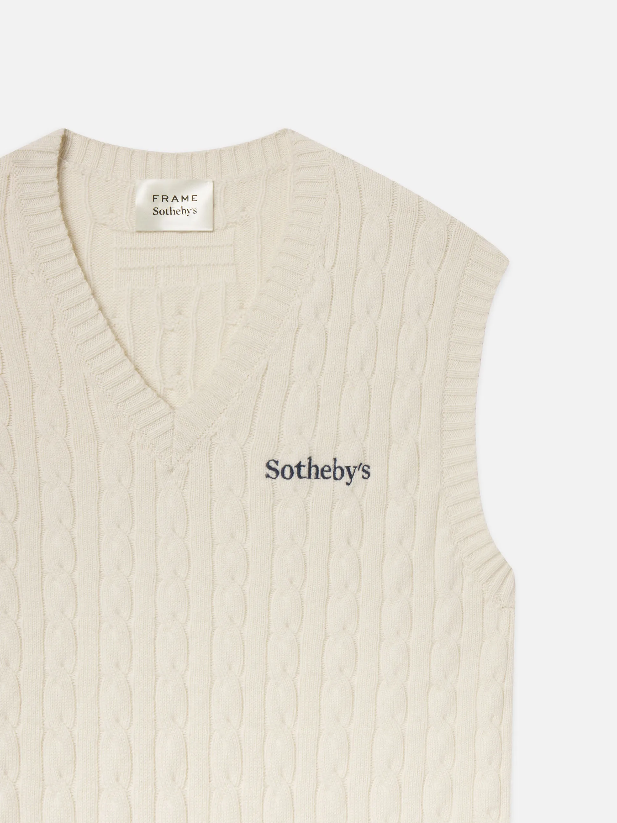 Sotheby's Unisex Cable Sweater Vest -- Cream sold by Frame Denim product image thumbnail 3