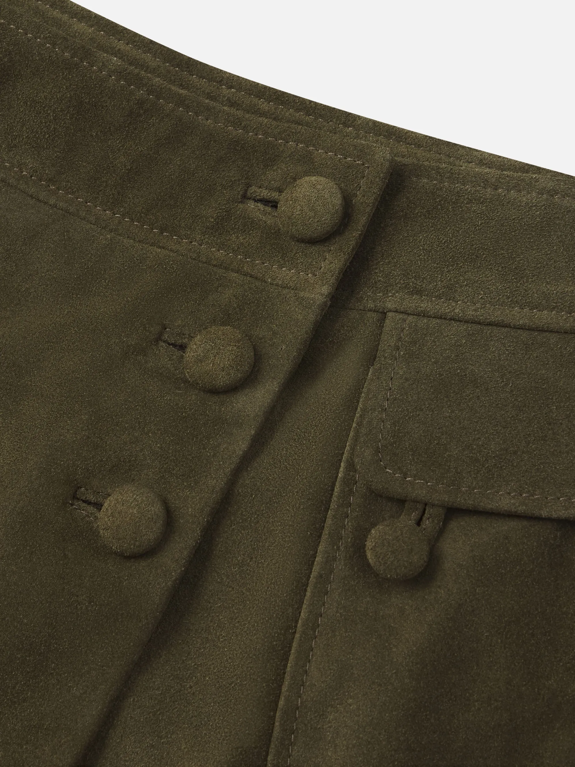 The Suede Cargo Mini Skirt -- Cypress sold by Frame Denim product image thumbnail 2