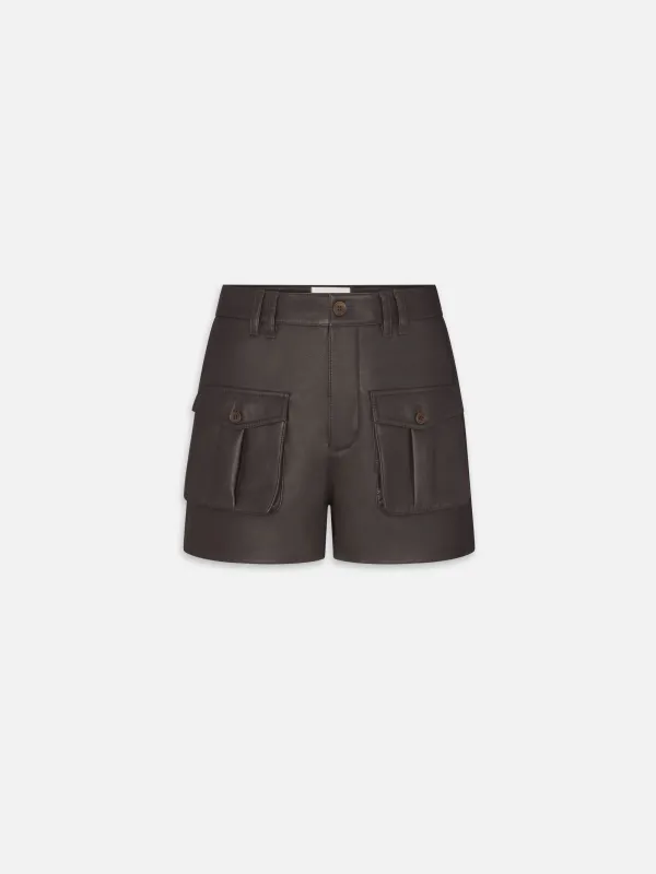 The Leather Scout Short -- Truffle sold by Frame Denim