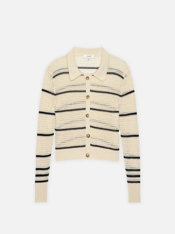 The Shrunken Cardi -- Cream Multi sold by Frame Denim