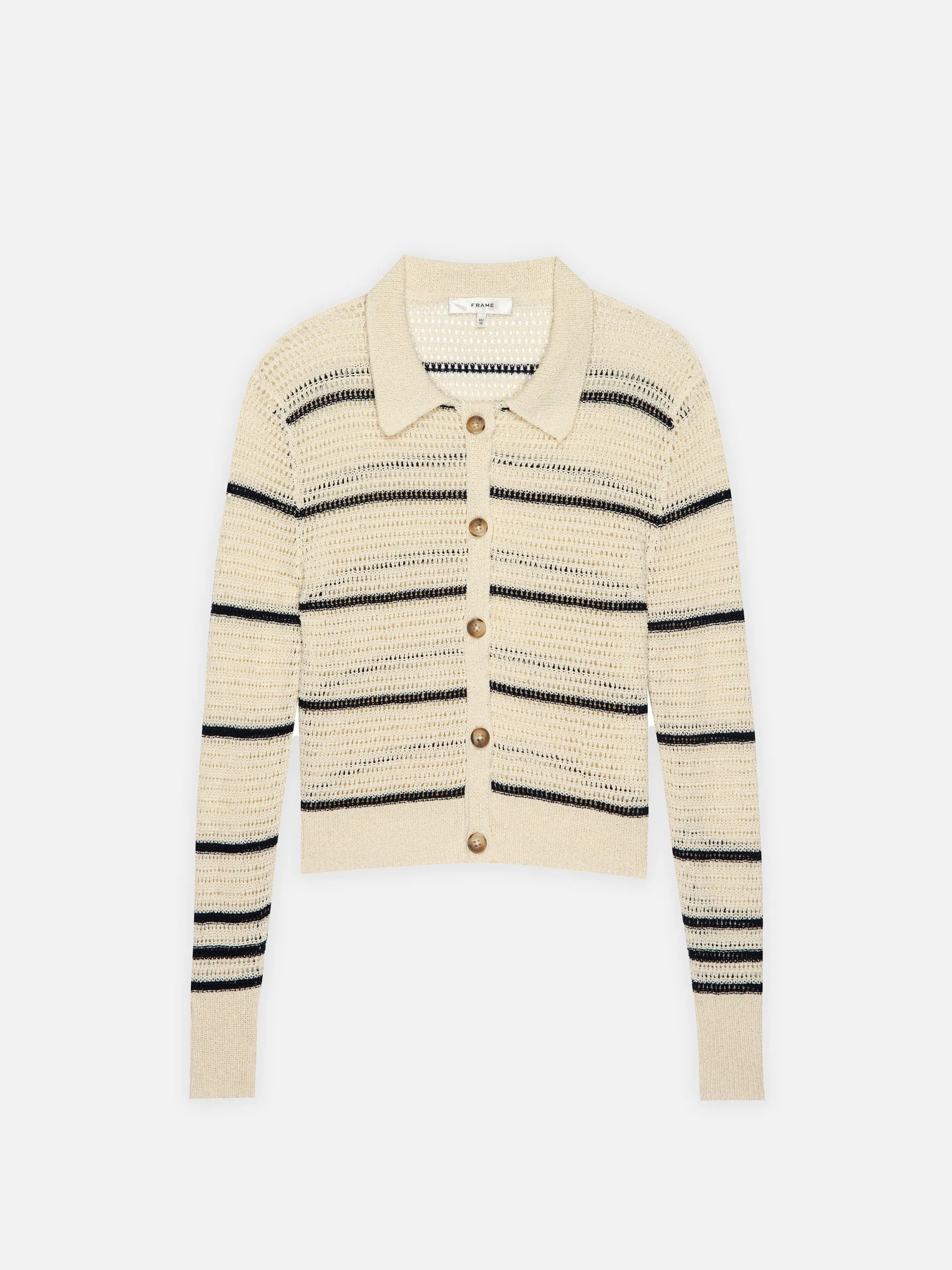 The Shrunken Cardi -- Cream Multi sold by Frame Denim