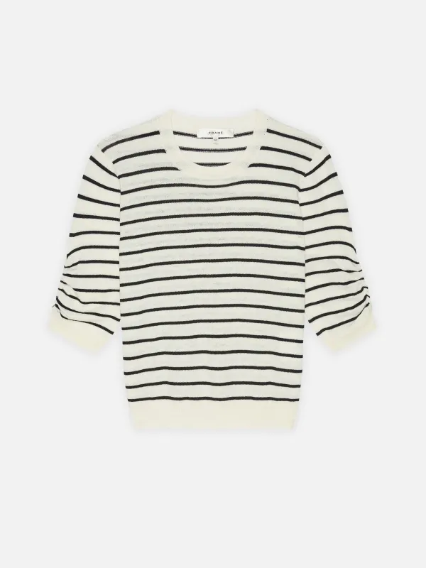 The Gathered Sweater -- Cream Multi sold by Frame Denim