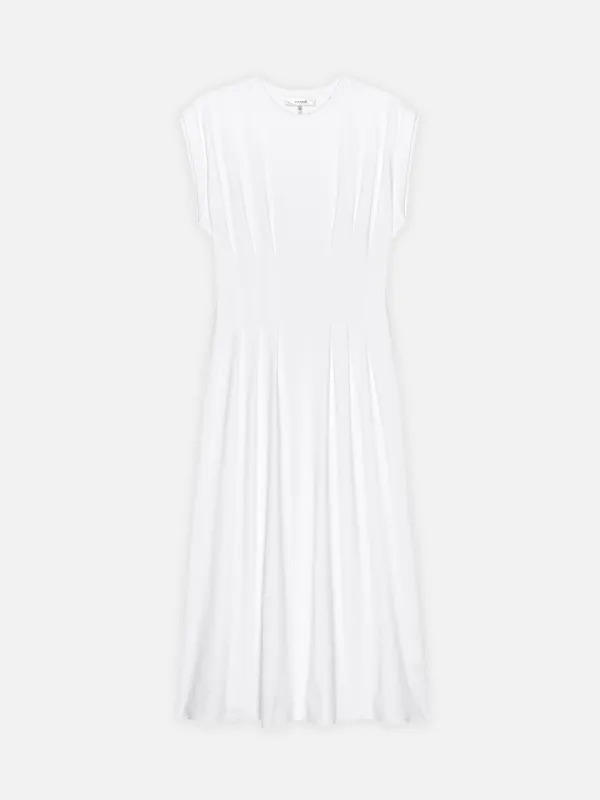 The Jersey Nipped Dress -- White sold by Frame Denim