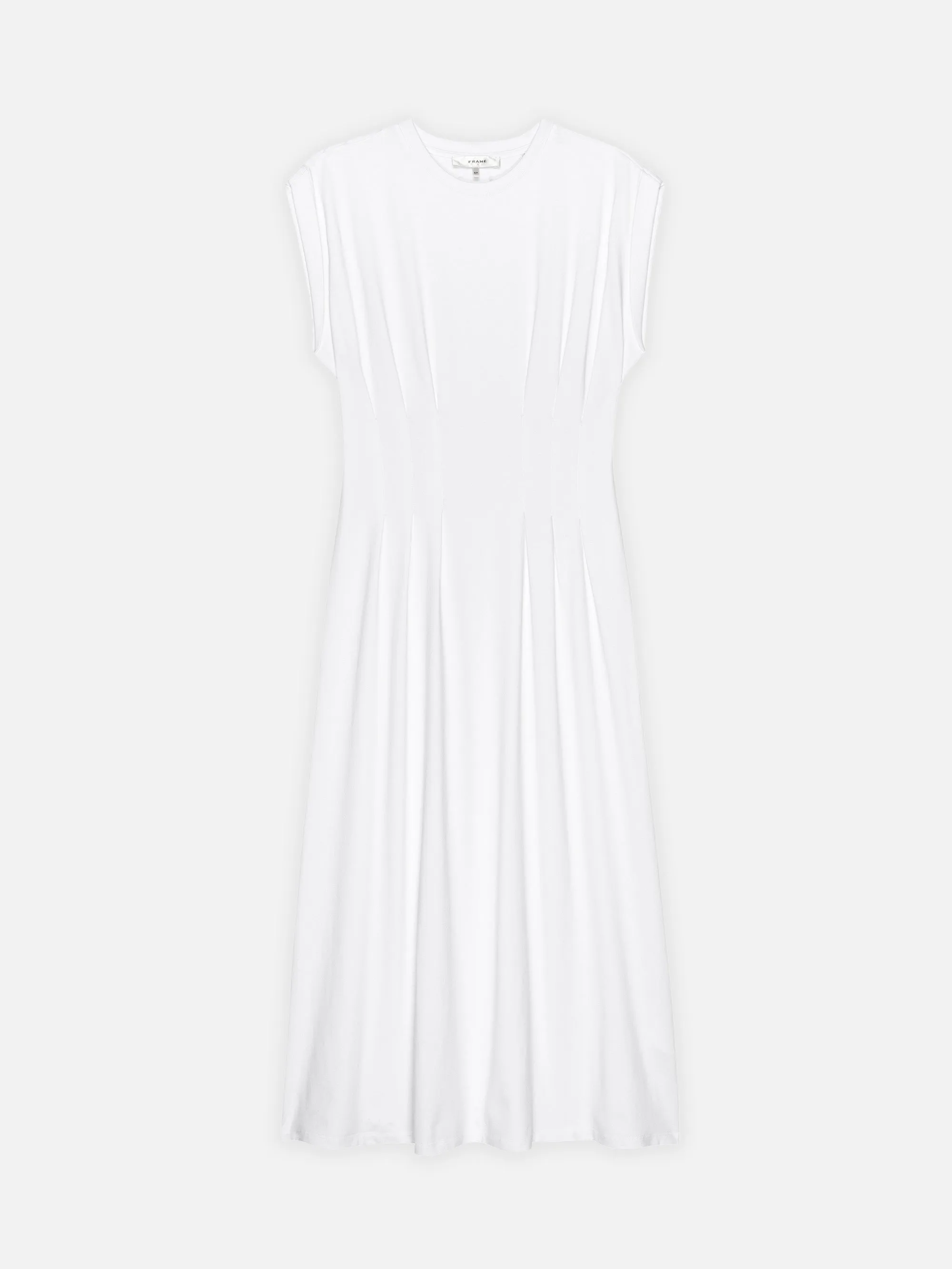 The Jersey Nipped Dress -- White sold by Frame Denim