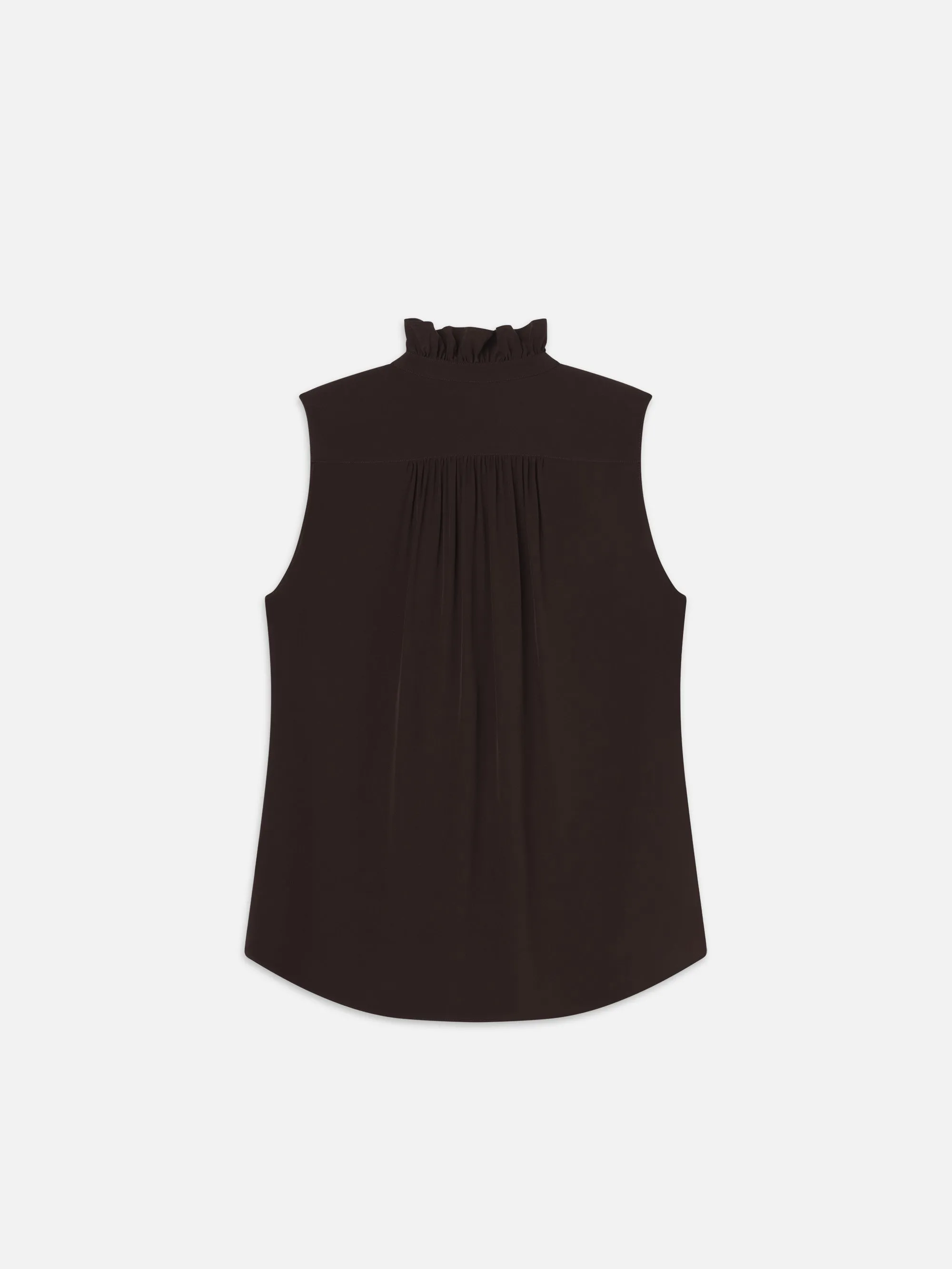 Sleeveless Ruffle Front Blouse -- Espresso sold by Frame Denim product image thumbnail 3