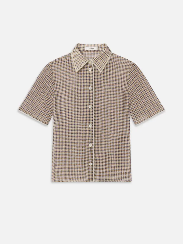 The Silk Check Shirt -- Houndstooth Multi sold by Frame Denim