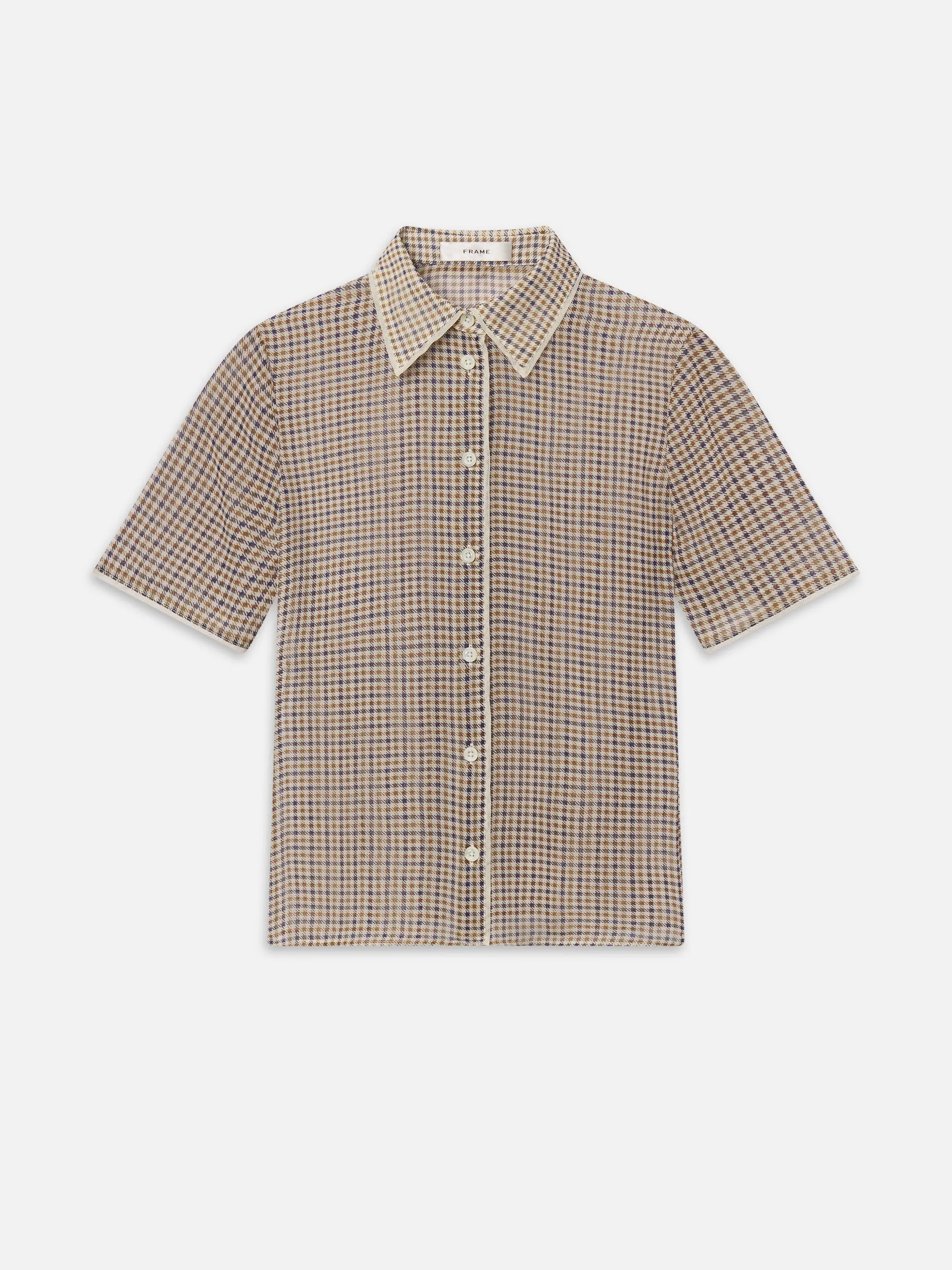 The Silk Check Shirt -- Houndstooth Multi sold by Frame Denim