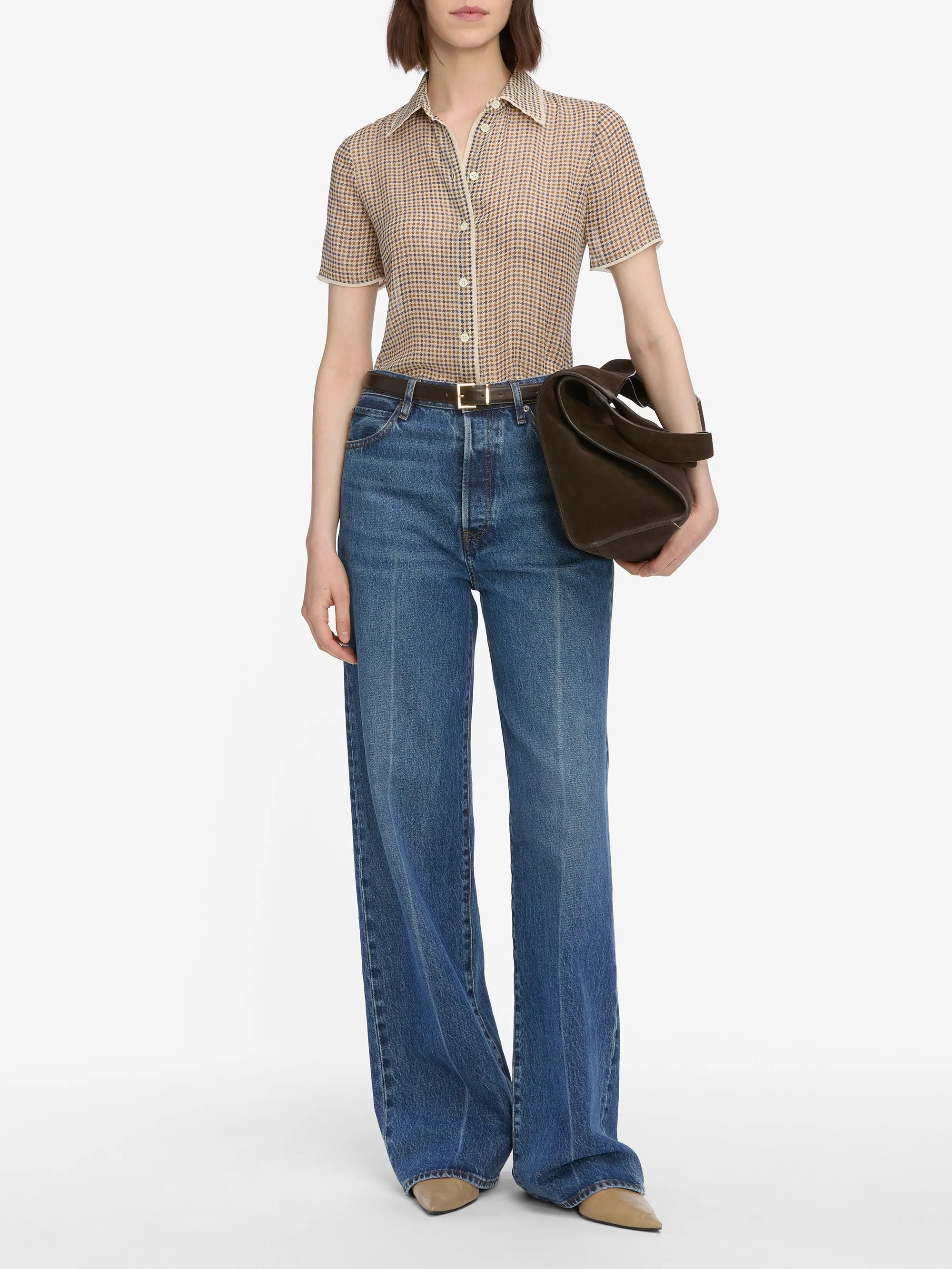 The Silk Check Shirt -- Houndstooth Multi sold by Frame Denim product image thumbnail 2