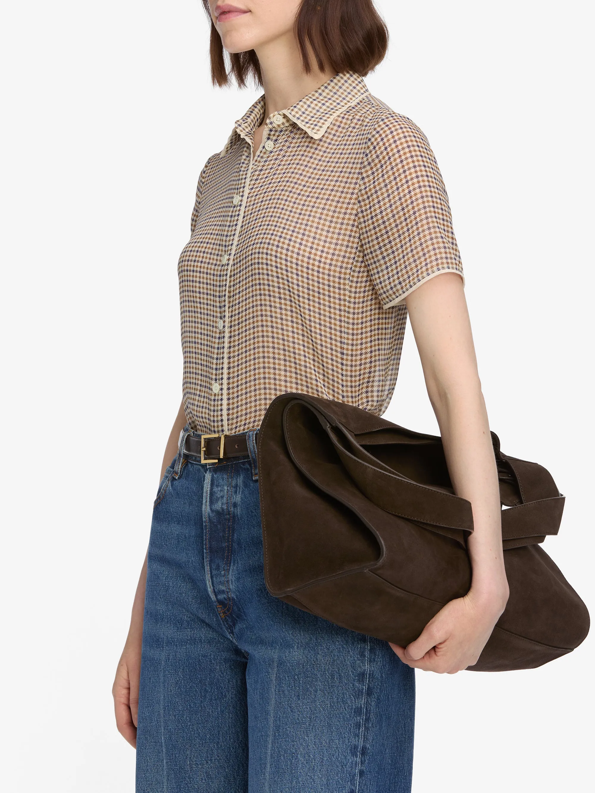 The Silk Check Shirt -- Houndstooth Multi sold by Frame Denim product image thumbnail 5