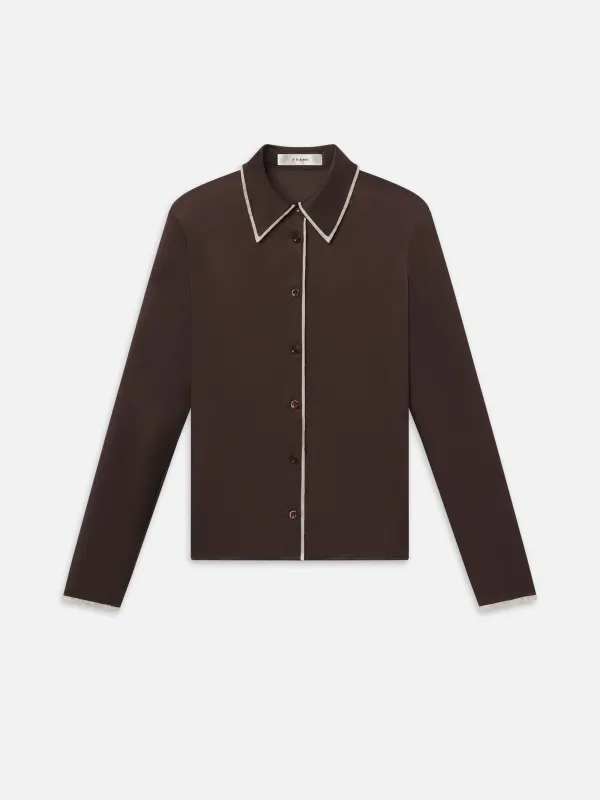 The Slim Essential Shirt -- Coffee Multi sold by Frame Denim