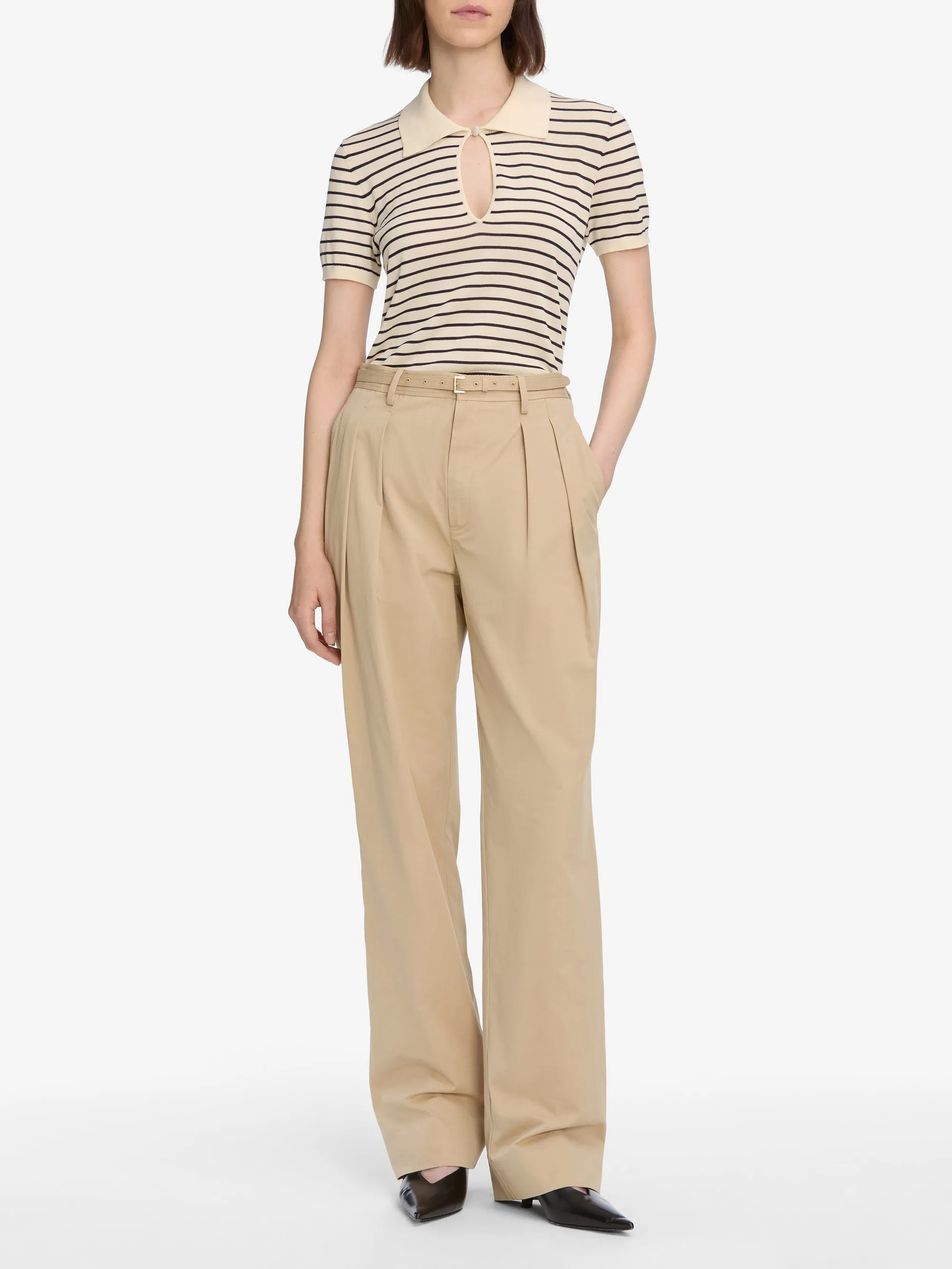The Pleated Stilt Trouser -- Light Khaki sold by Frame Denim product image thumbnail 2