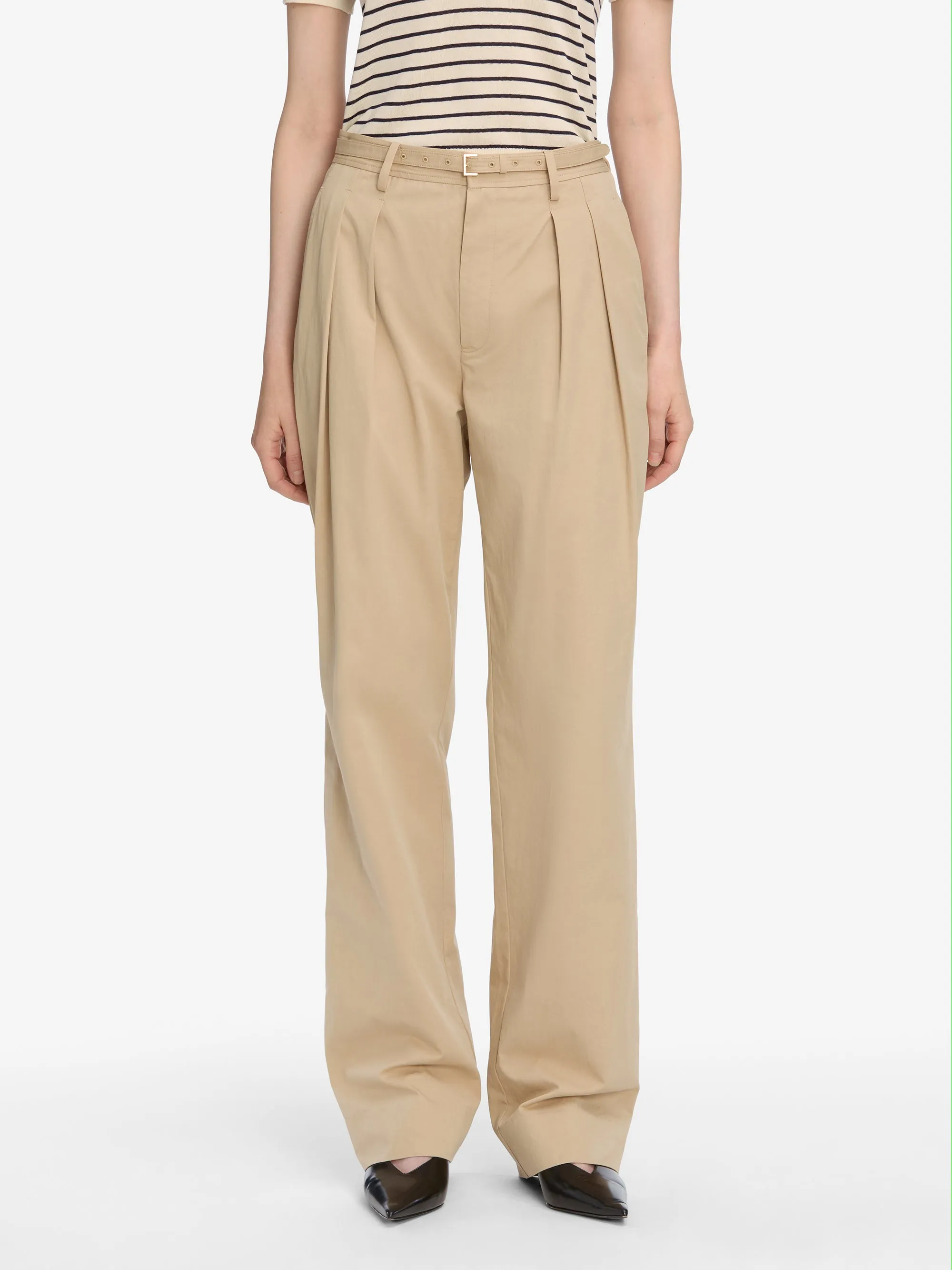 The Pleated Stilt Trouser -- Light Khaki sold by Frame Denim product image thumbnail 3