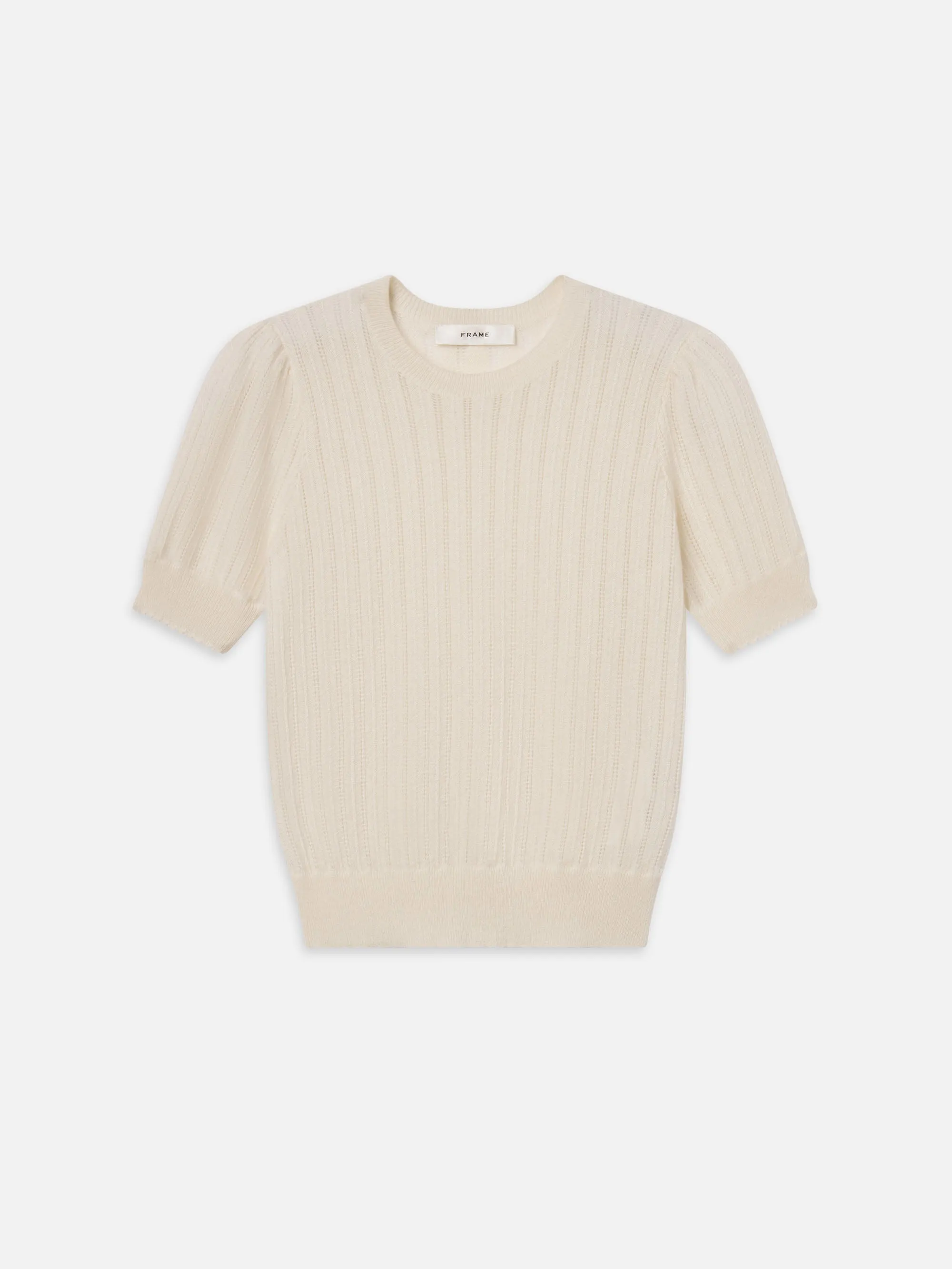 The Ladder Pointelle Sweater -- Cream sold by Frame Denim