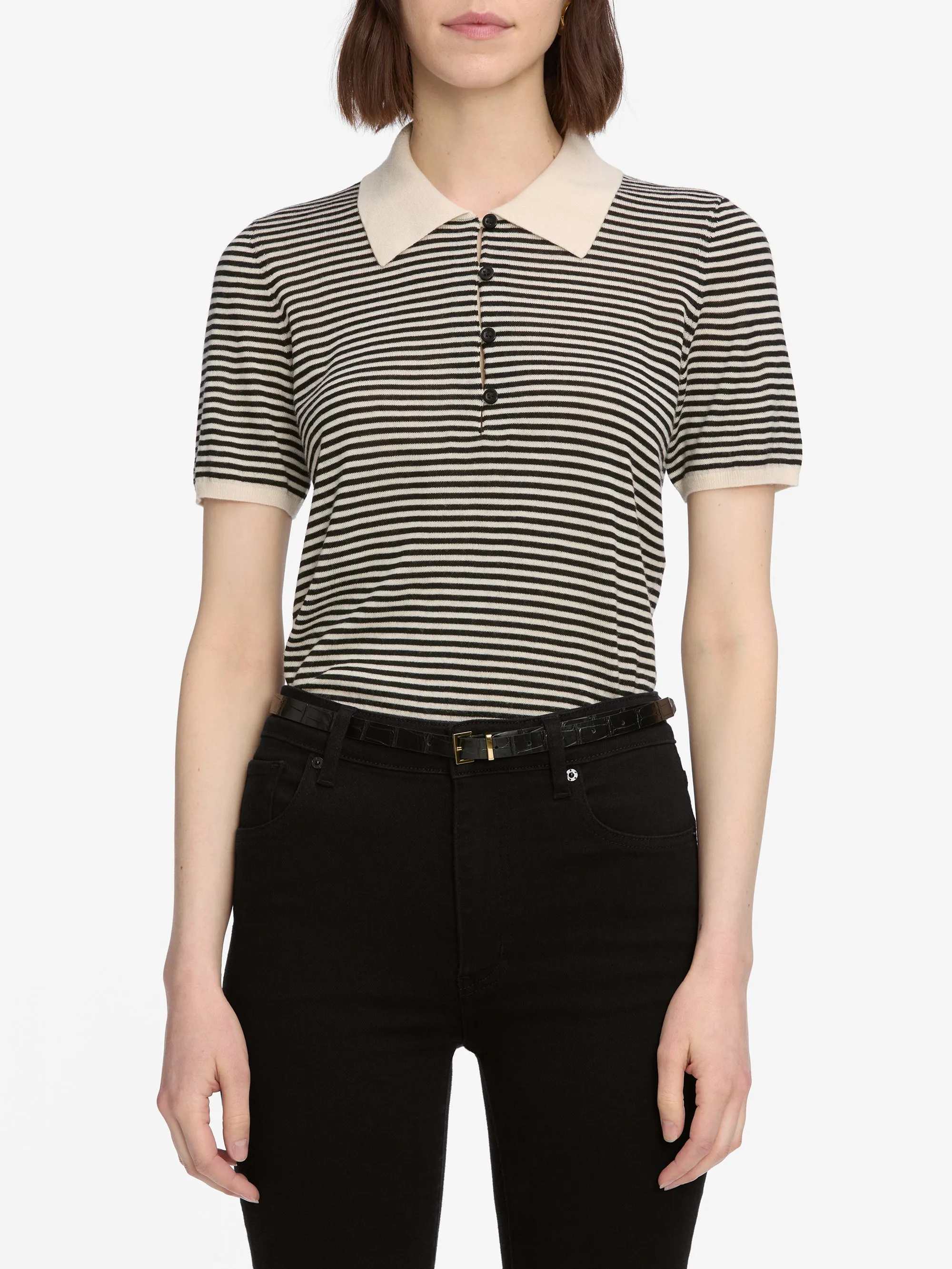 The Smart Polo -- Cream Multi sold by Frame Denim product image thumbnail 3