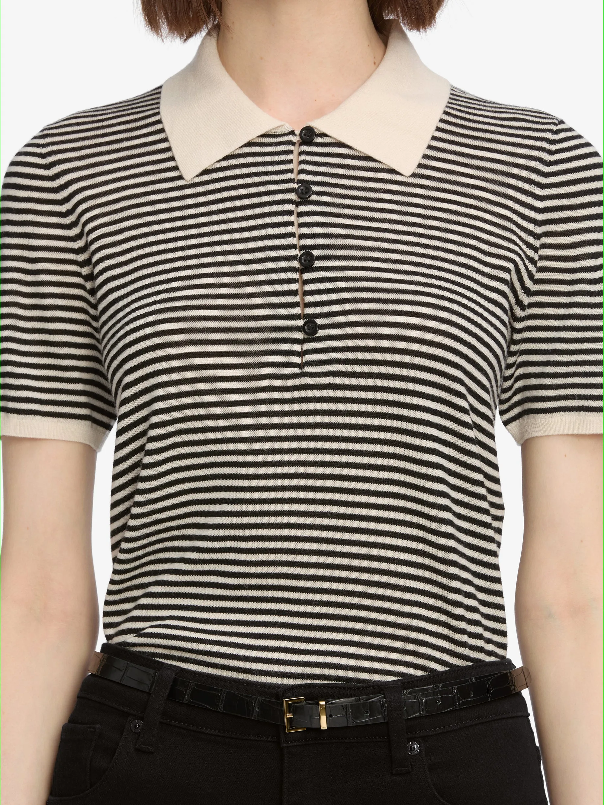 The Smart Polo -- Cream Multi sold by Frame Denim product image thumbnail 4