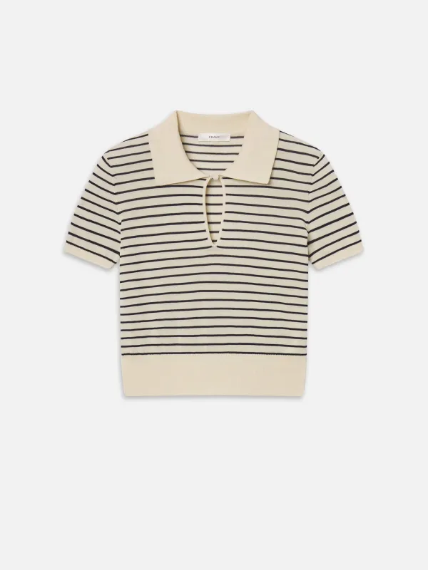The Keyhole Polo -- Cream Multi sold by Frame Denim