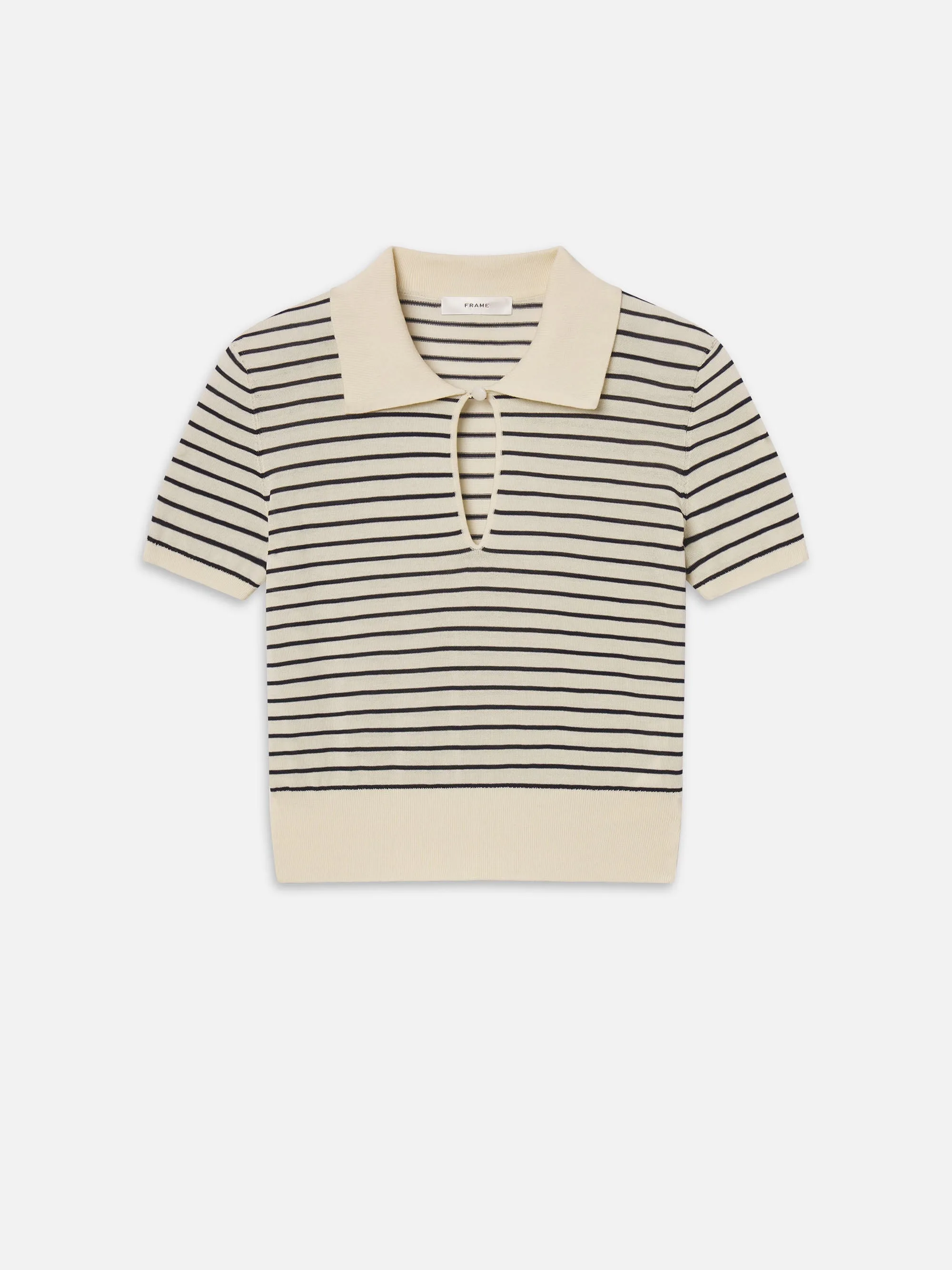 The Keyhole Polo -- Cream Multi sold by Frame Denim