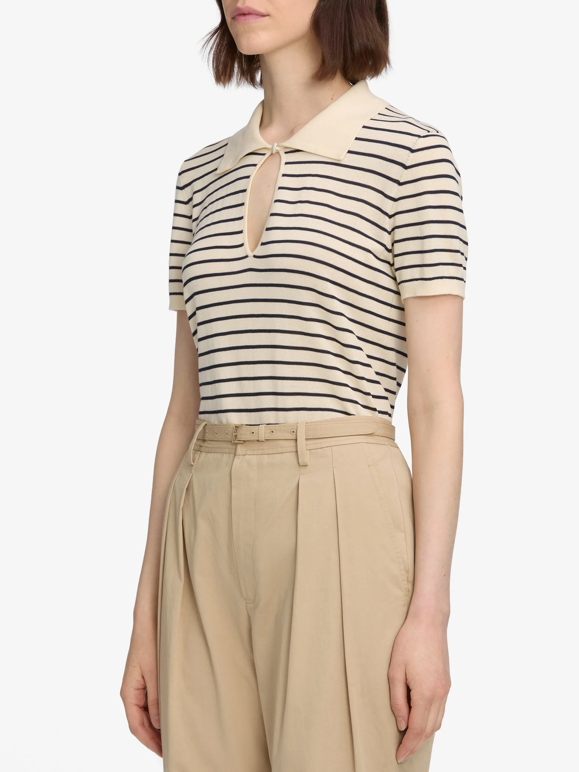 The Keyhole Polo -- Cream Multi sold by Frame Denim product image thumbnail 5