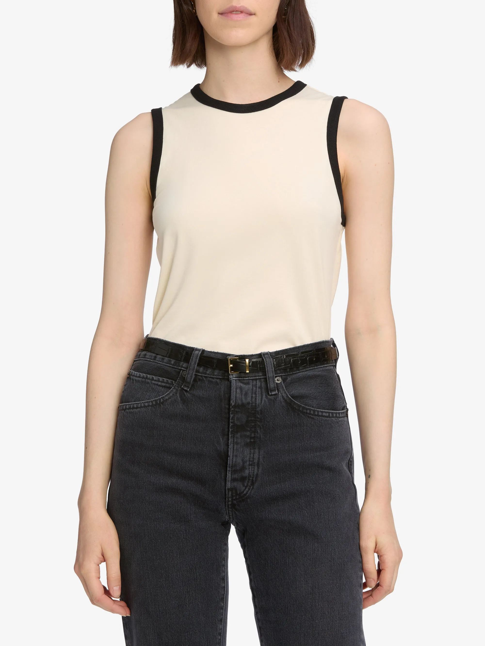 The Ringer Tank -- Cream sold by Frame Denim product image thumbnail 3