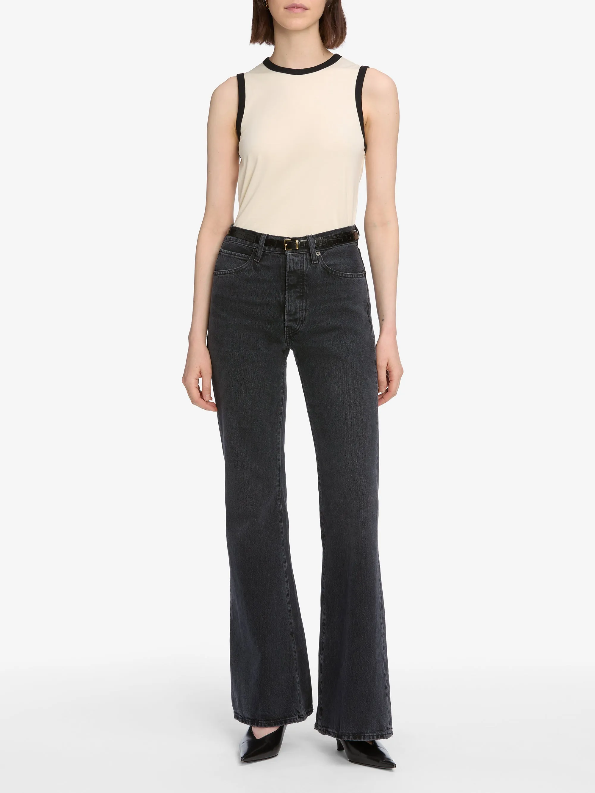 The Ringer Tank -- Cream sold by Frame Denim product image thumbnail 2