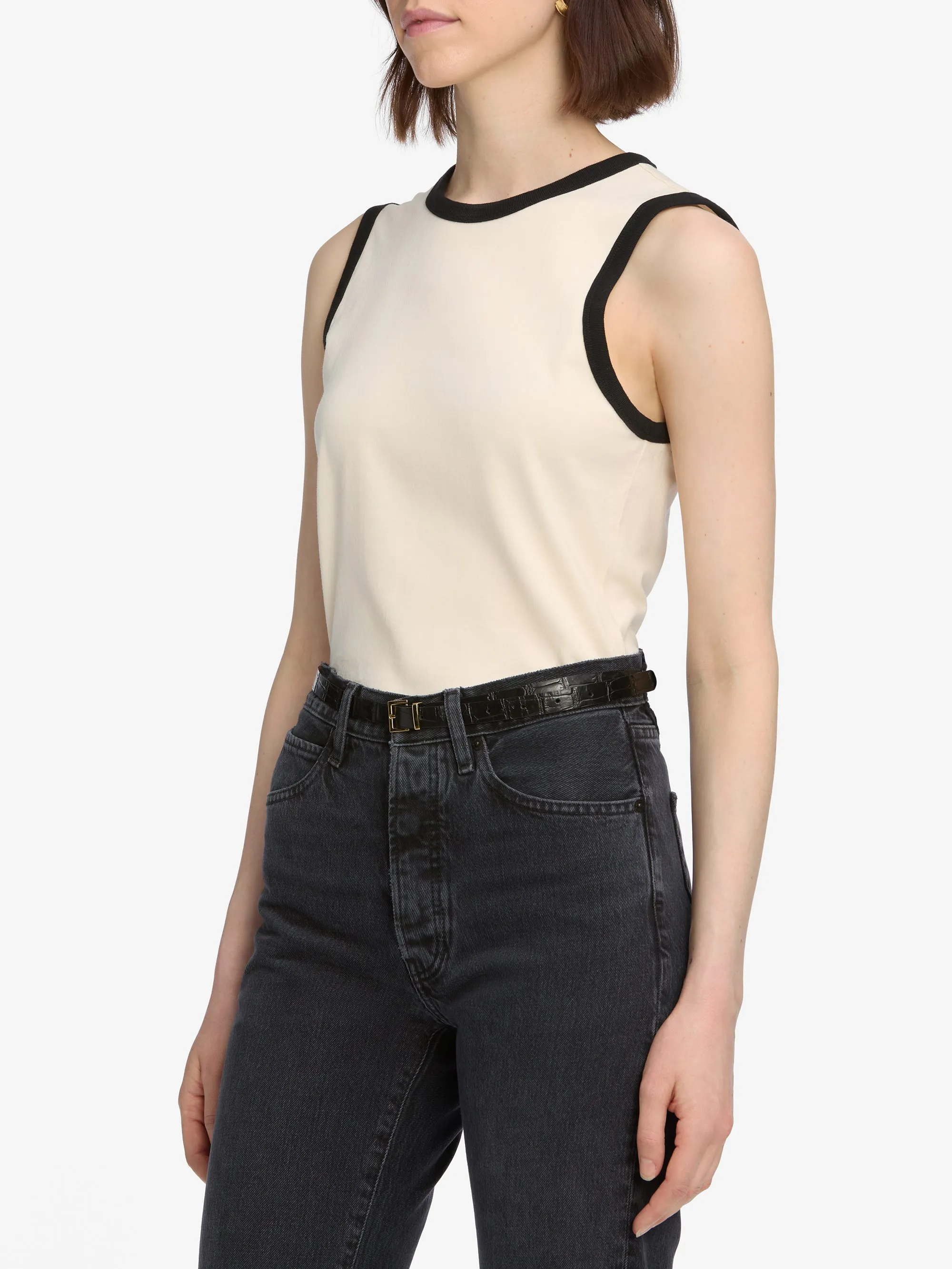 The Ringer Tank -- Cream sold by Frame Denim product image thumbnail 5