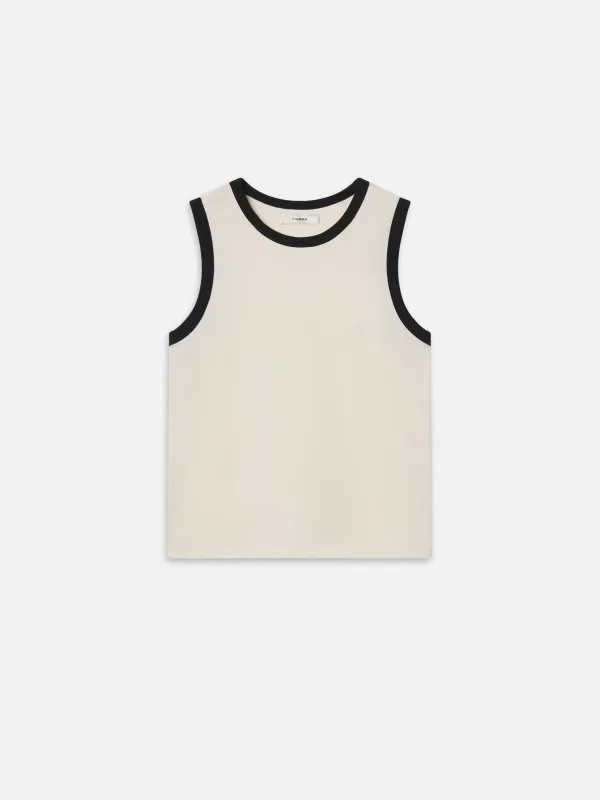 The Ringer Tank -- Cream sold by Frame Denim