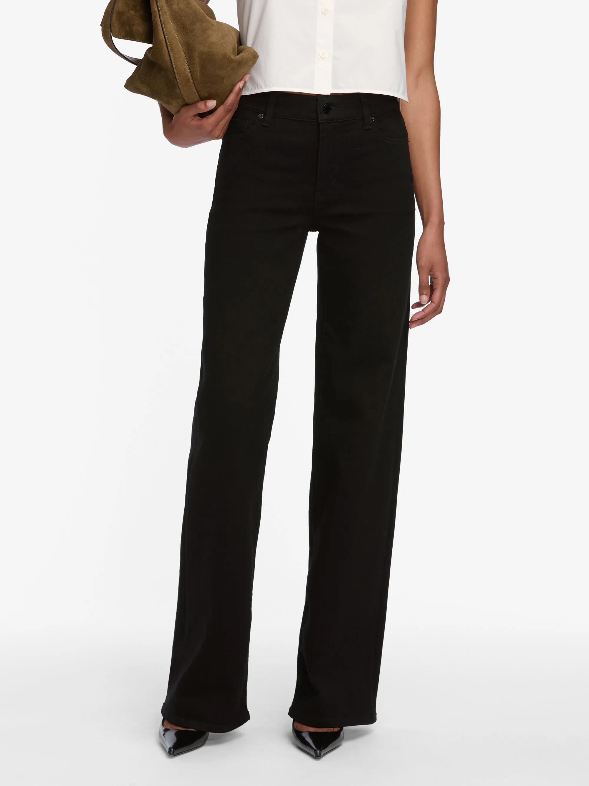Le Slim Palazzo Long -- Black sold by Frame Denim product image thumbnail 3