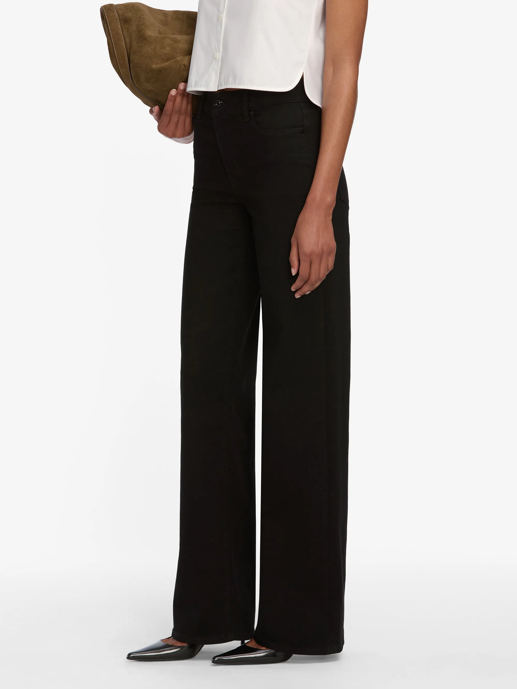 Le Slim Palazzo Long -- Black sold by Frame Denim product image thumbnail 5