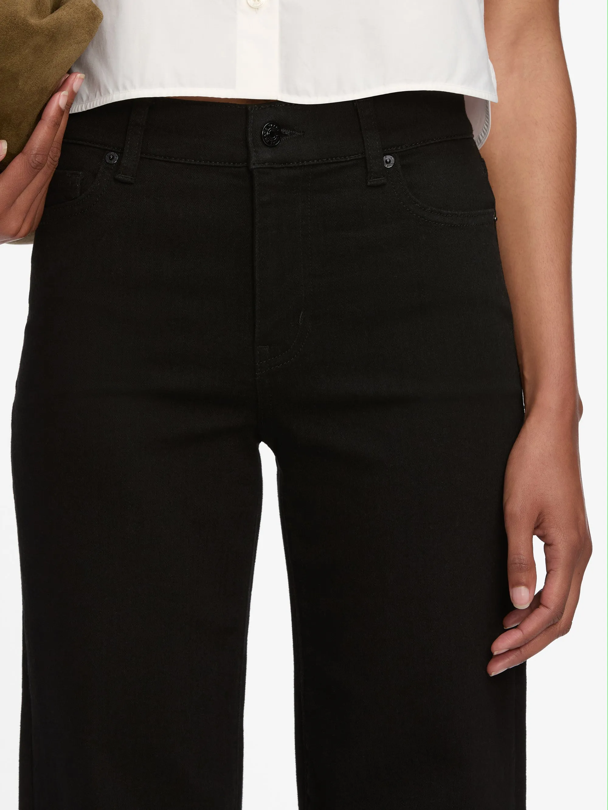 Le Slim Palazzo Long -- Black sold by Frame Denim product image thumbnail 4