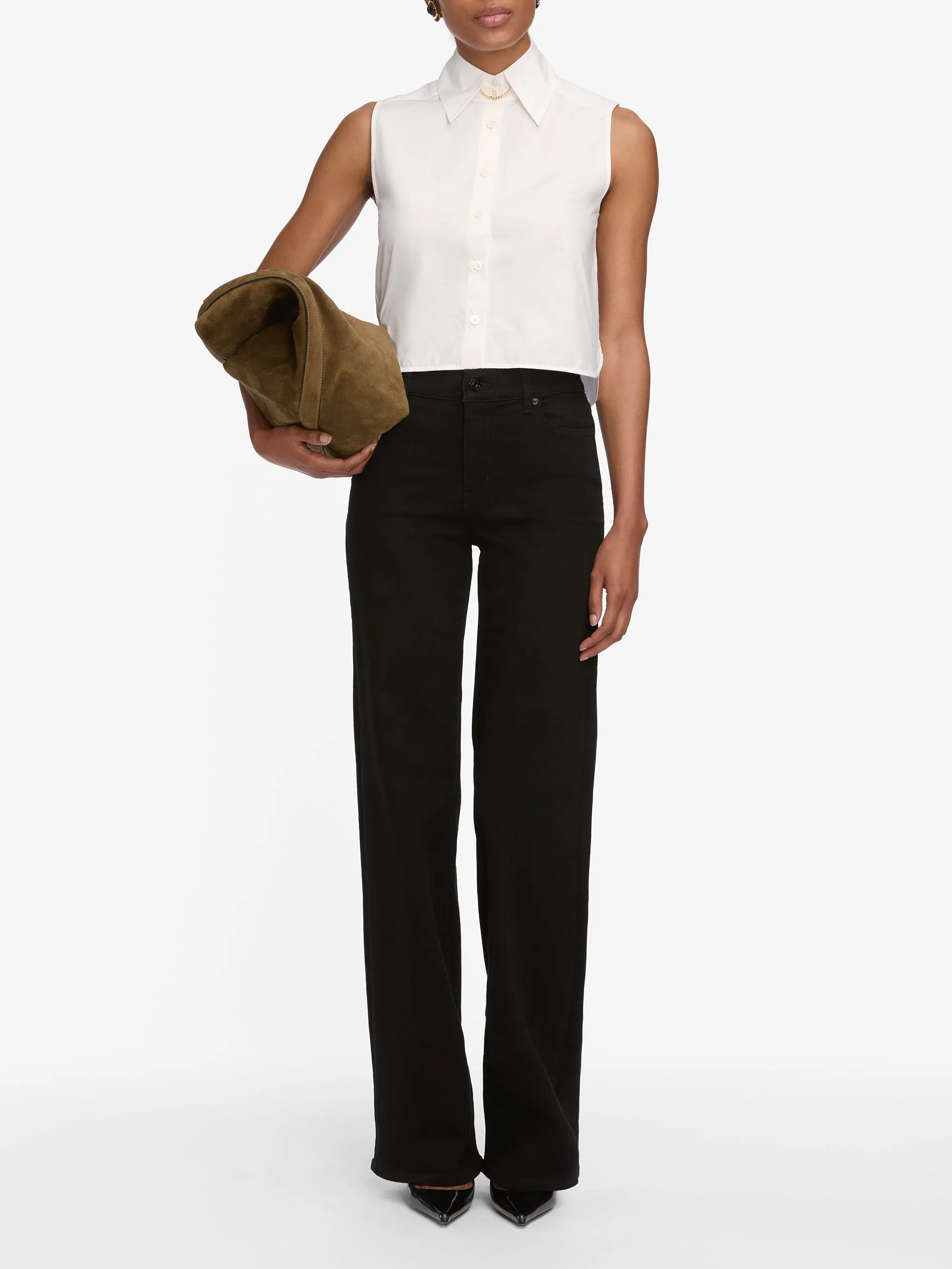 Le Slim Palazzo Long -- Black sold by Frame Denim product image thumbnail 2