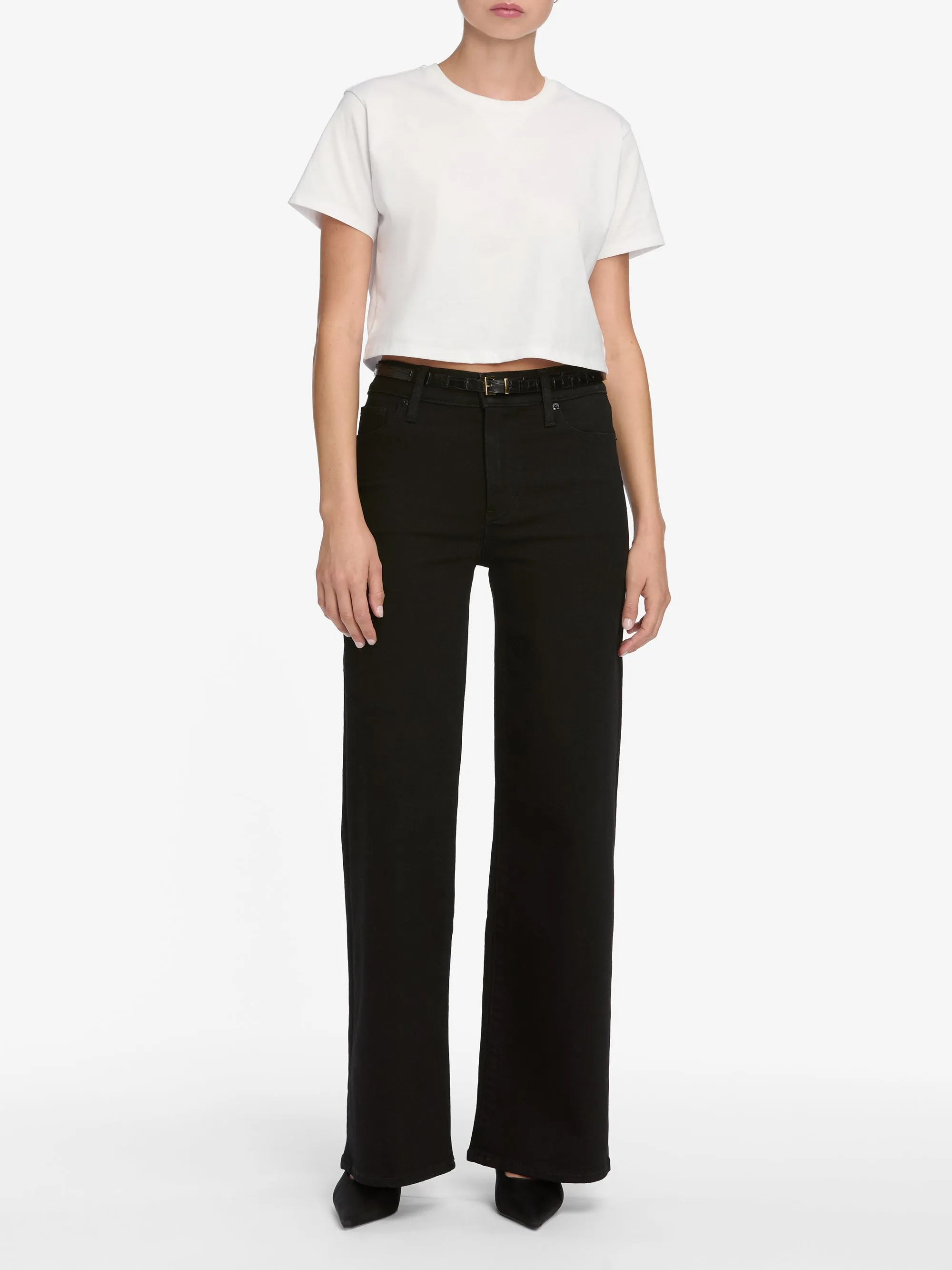 Le Pixie Slim Palazzo -- Black sold by Frame Denim product image thumbnail 2