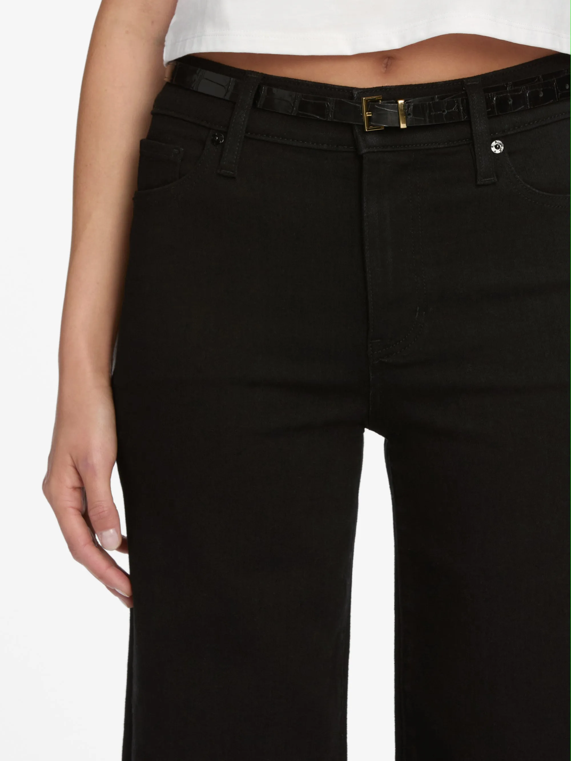 Le Pixie Slim Palazzo -- Black sold by Frame Denim product image thumbnail 4