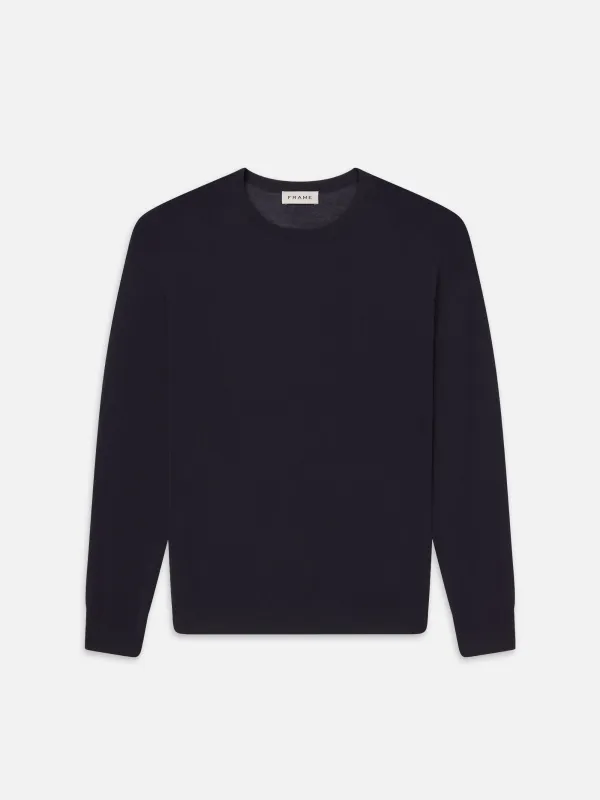 Superfine Crewneck Sweater -- Dark Navy sold by Frame Denim