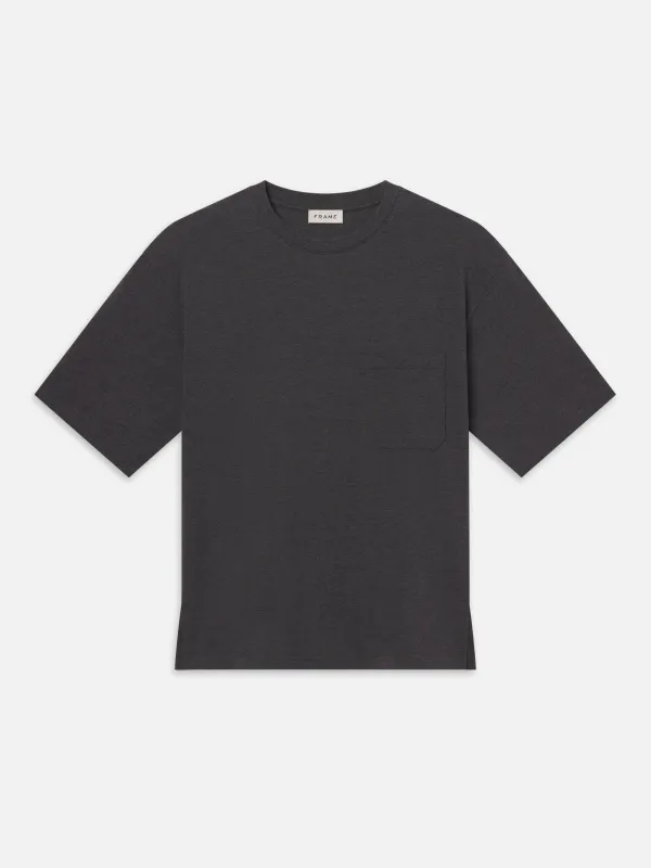 Pique Relaxed Tee -- Grey Melange sold by Frame Denim