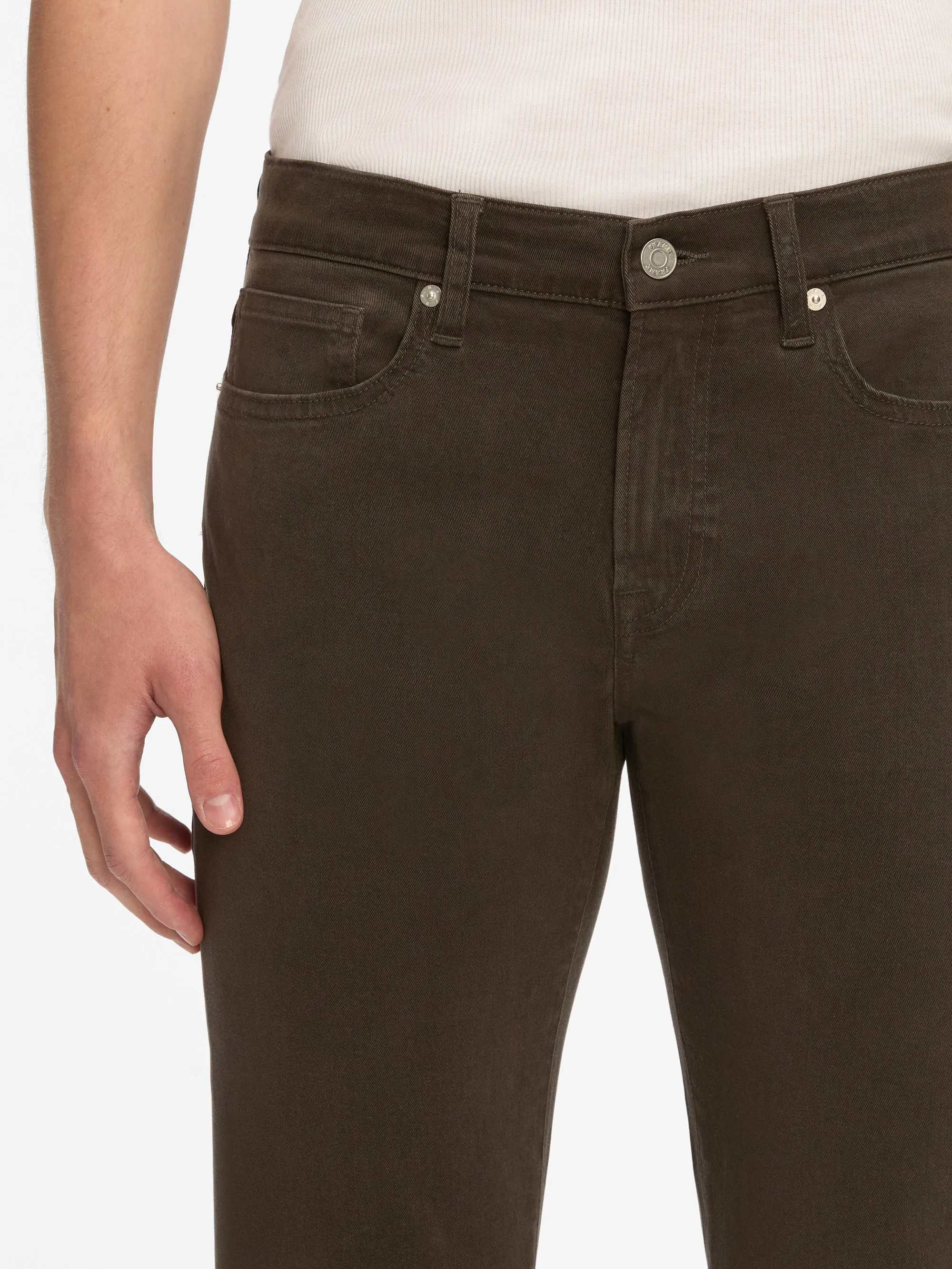 L'Homme Slim Brushed Twill -- Dark Chocolate sold by Frame Denim product image thumbnail 3