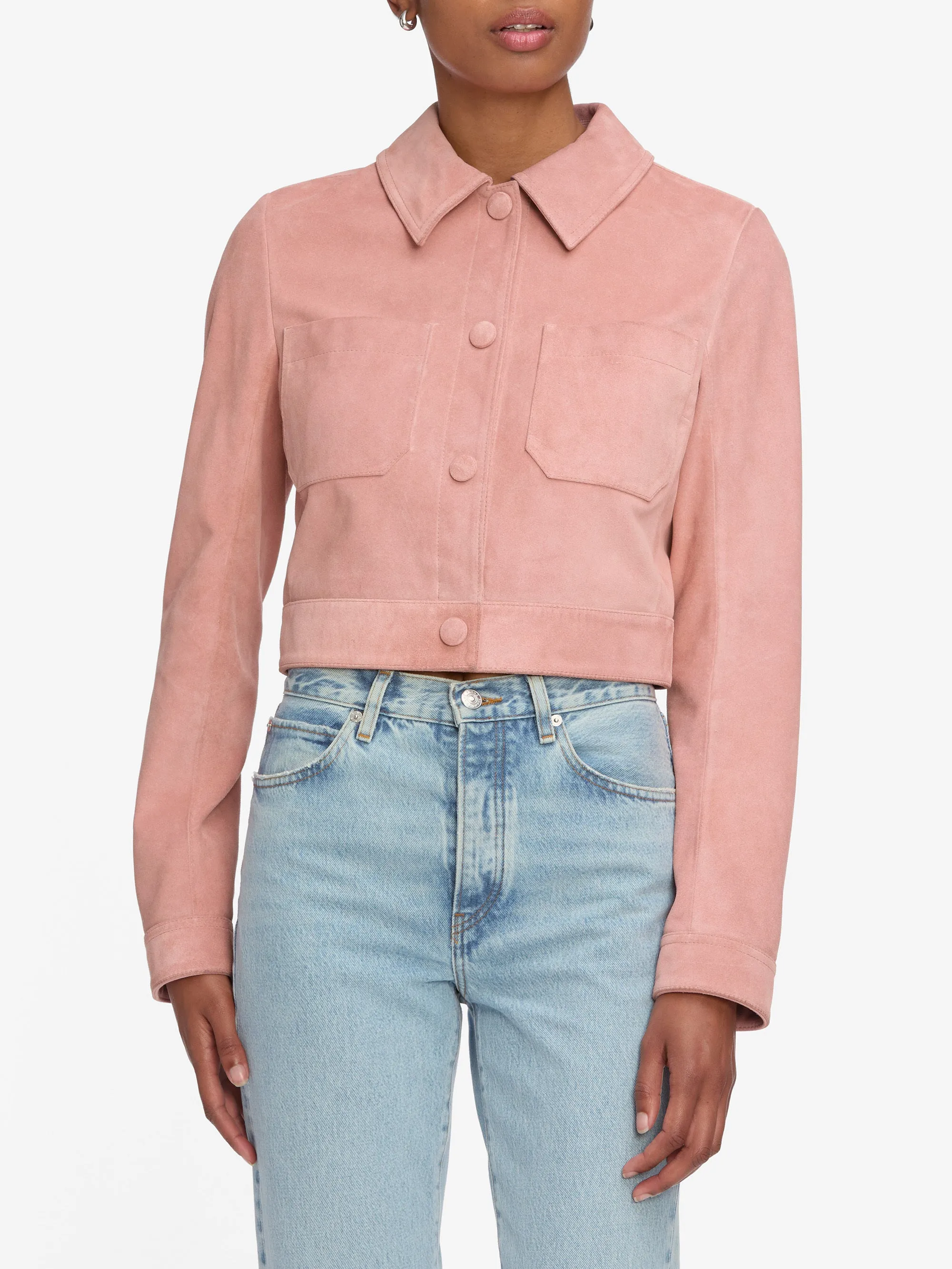 The Small Suede Jacket -- Flamingo sold by Frame Denim product image thumbnail 3