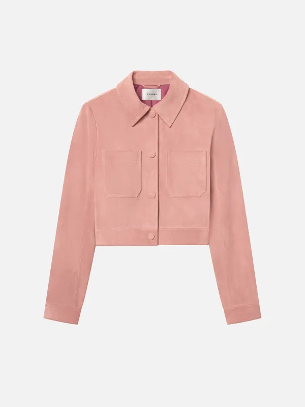 The Small Suede Jacket -- Flamingo sold by Frame Denim