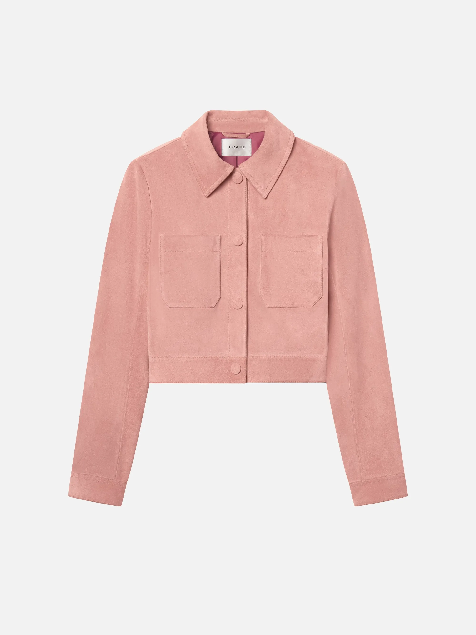 The Small Suede Jacket -- Flamingo sold by Frame Denim