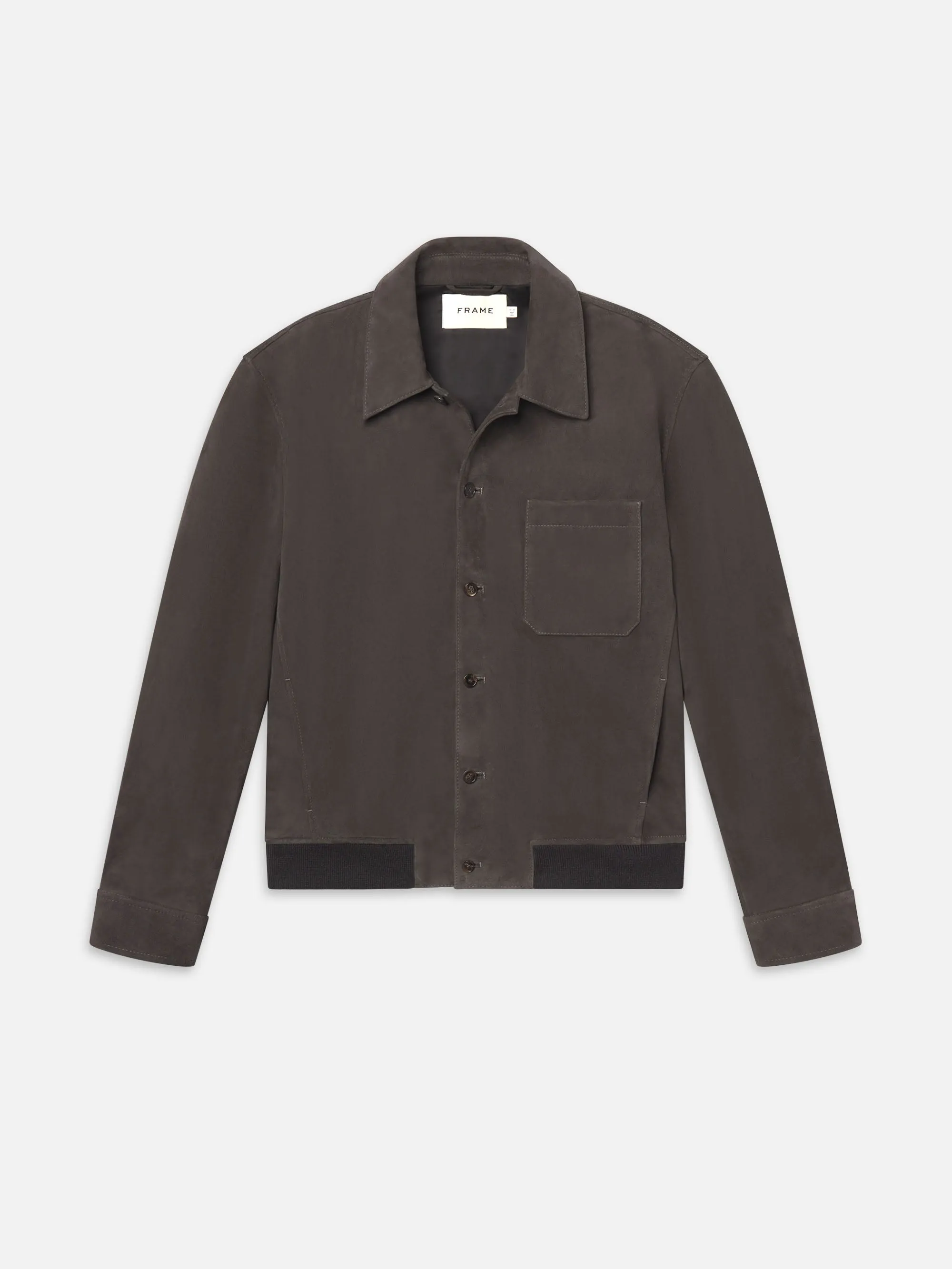 Suede Bomber Jacket -- Old Black sold by Frame Denim