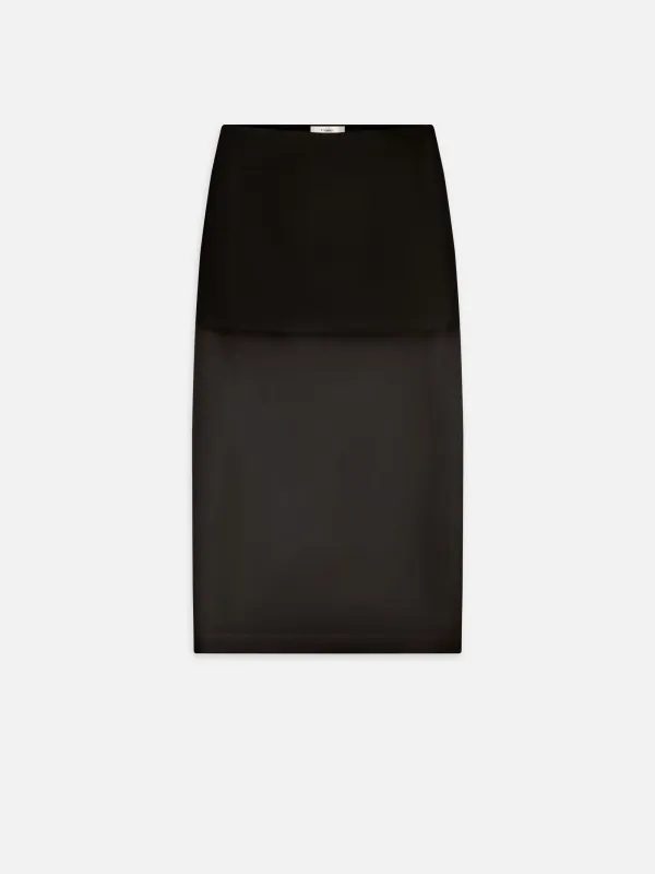 The Silk Organza Skirt -- Black sold by Frame Denim
