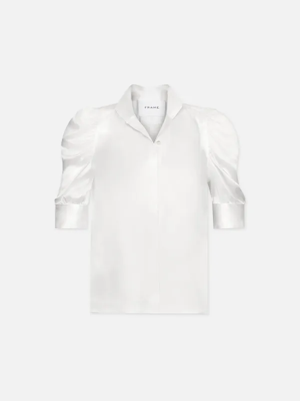 Gillian Top -- Glossy Off White sold by Frame Denim