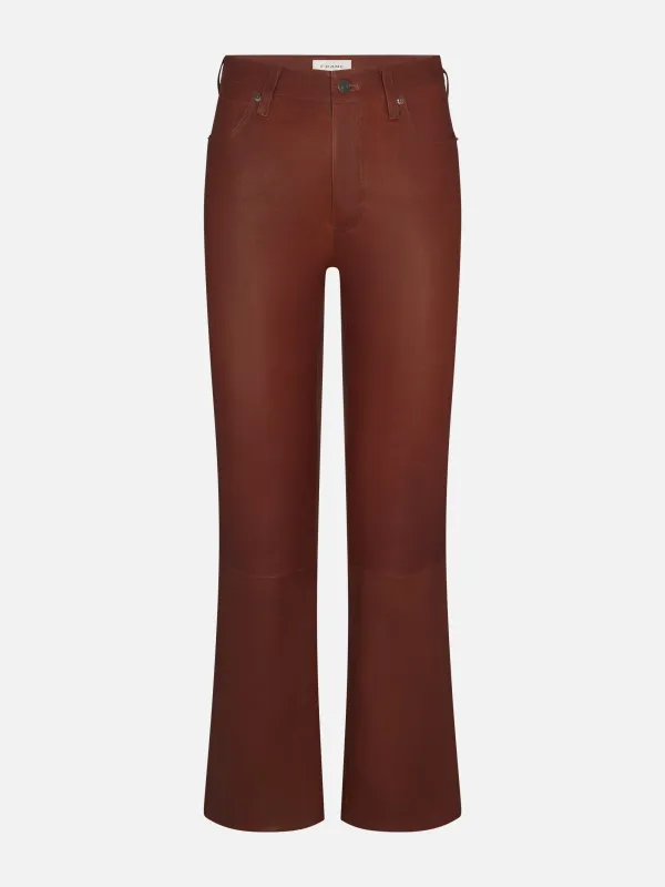 The Leather Reboot Crop -- Whiskey sold by Frame Denim